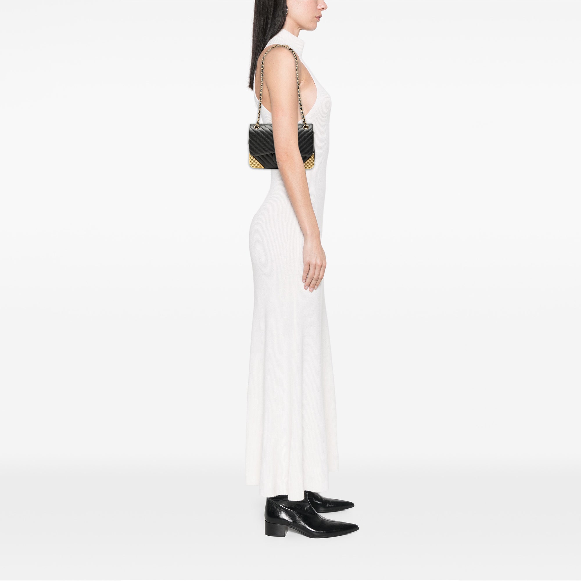 Chanel Mini Chevron Calfskin Rock The Corner Flap - image 7