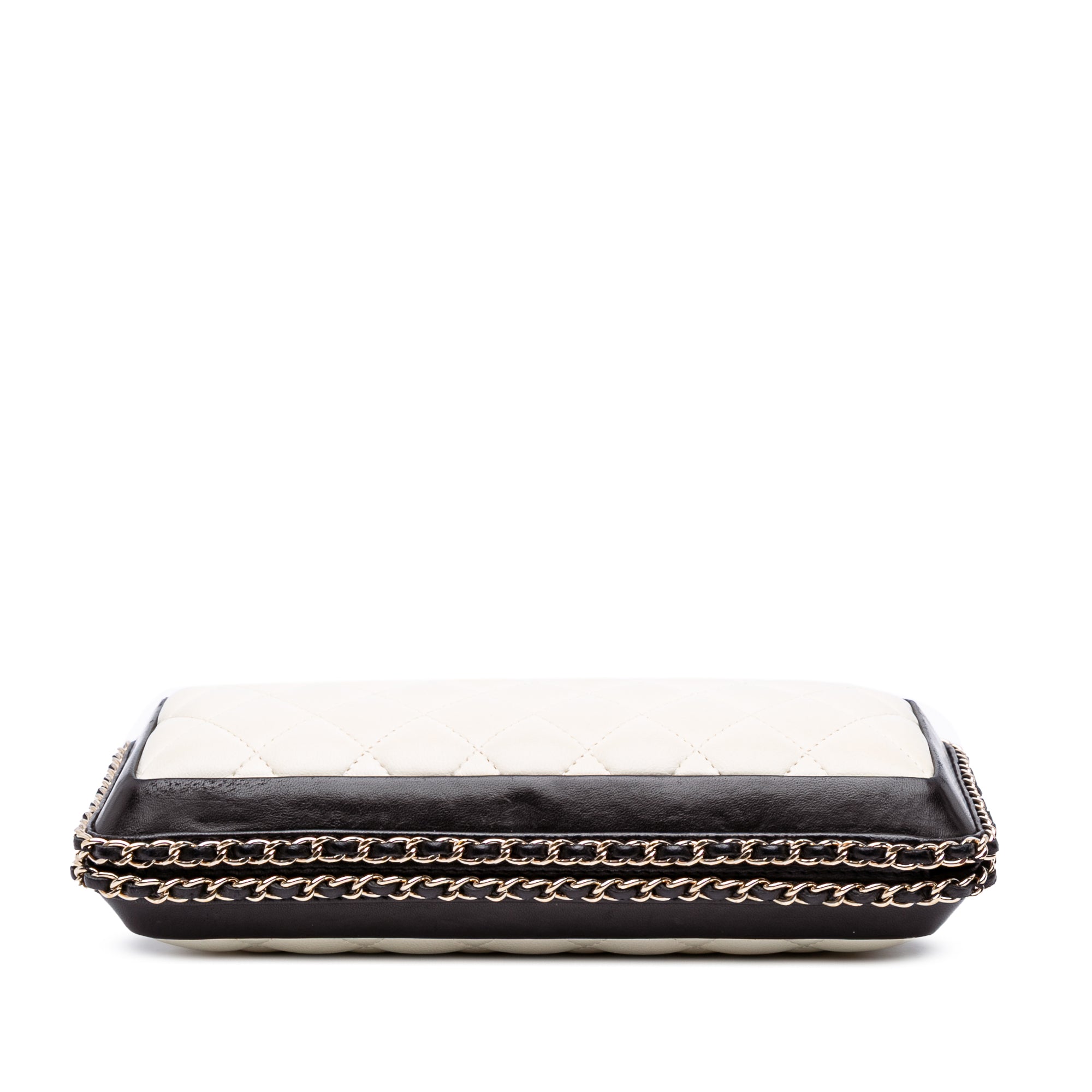Chanel Bicolor Quilted Lambskin Chain Around Clutch - image 3