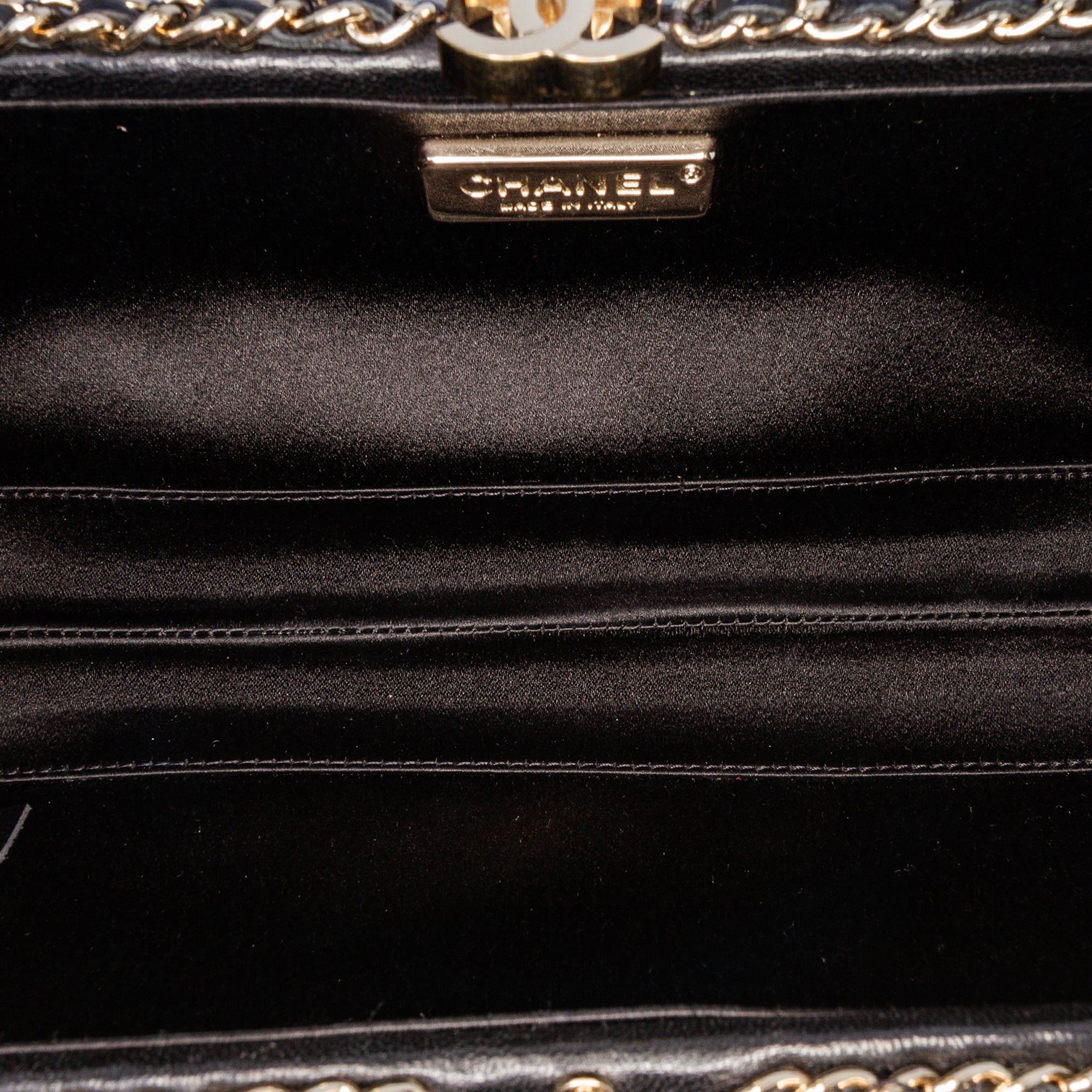 Chanel Bicolor Quilted Lambskin Chain Around Clutch - image 4