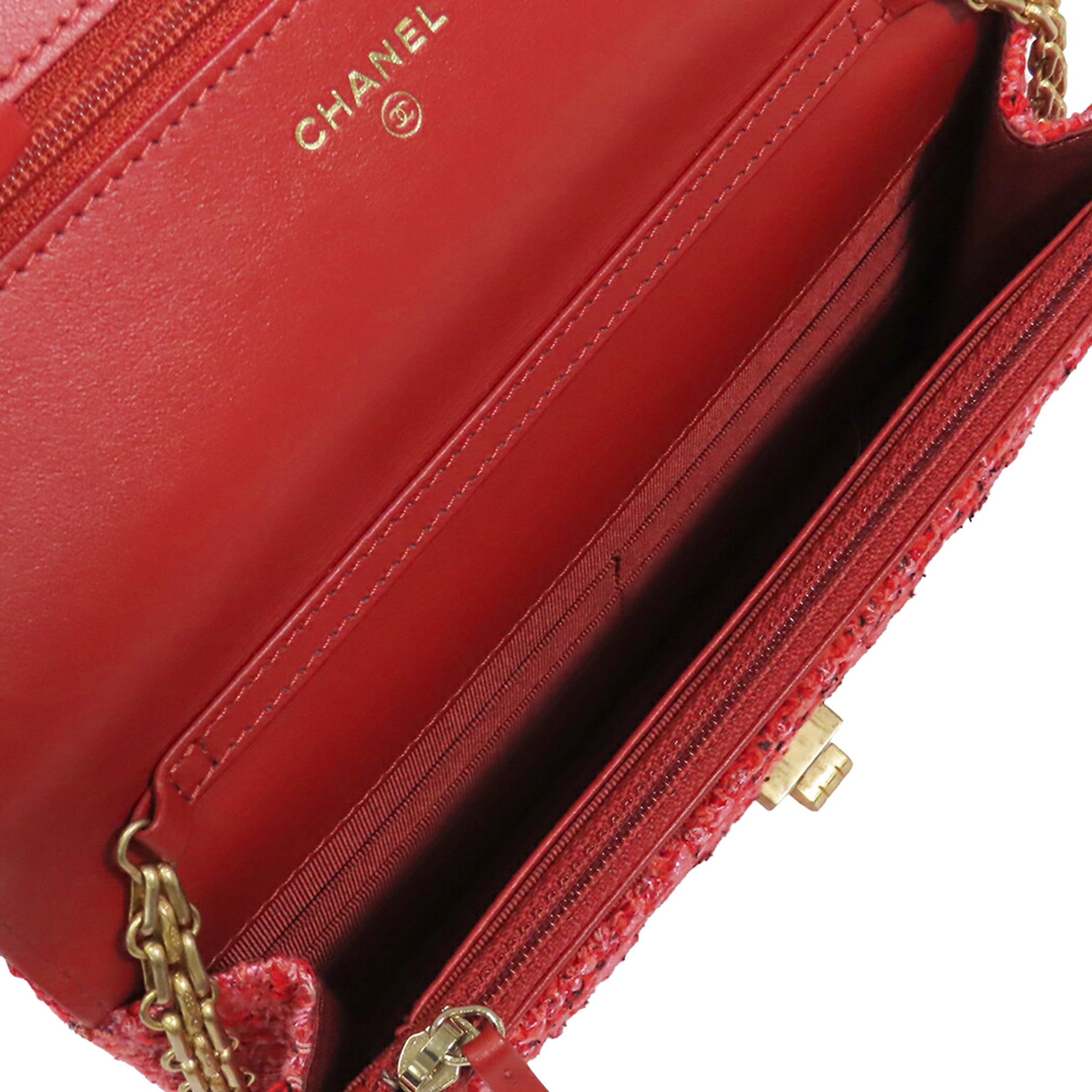 Chanel Quilted Tweed Reissue 2.55 Wallet On Chain - image 4