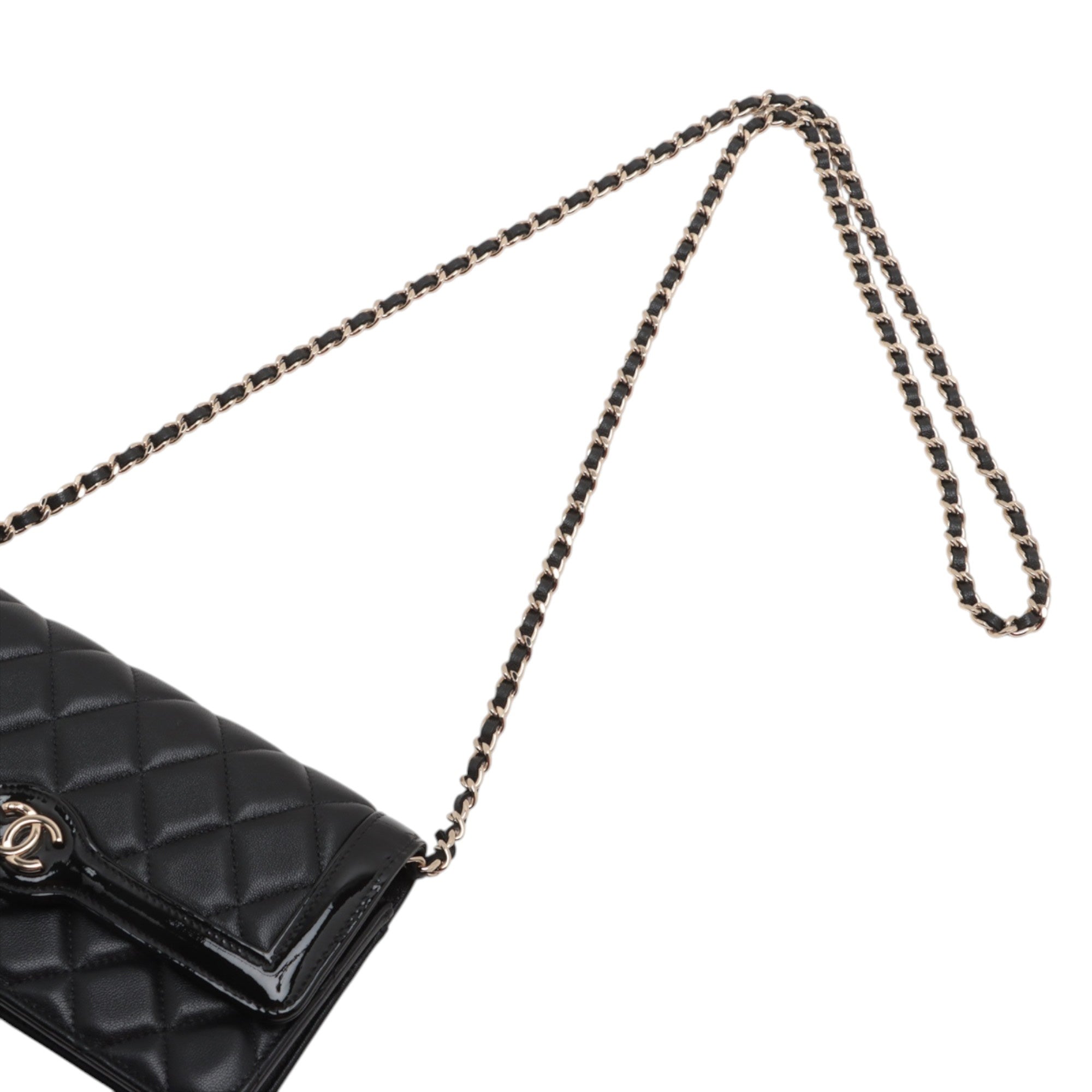 Chanel CC Quilted Lambskin and Patent Flap Phone Holder - image 10