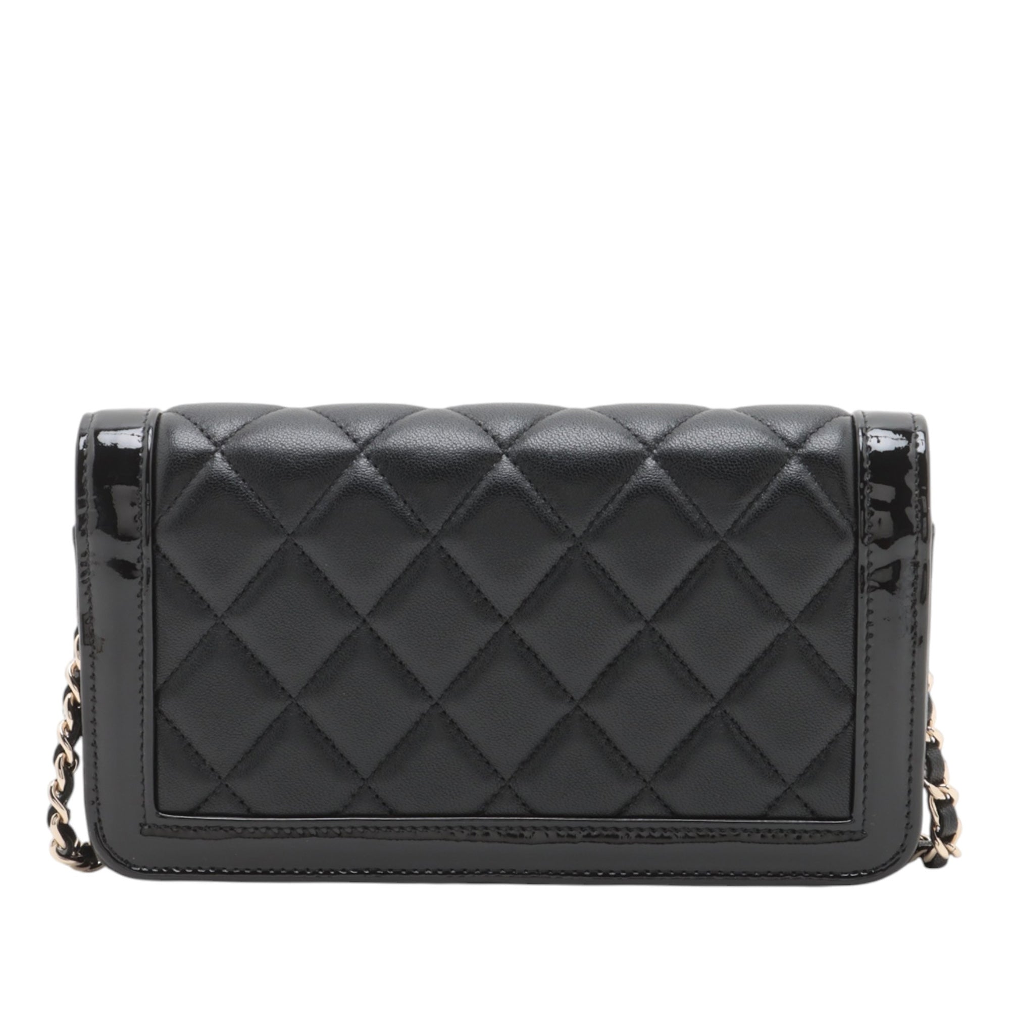 Chanel CC Quilted Lambskin and Patent Flap Phone Holder - image 2