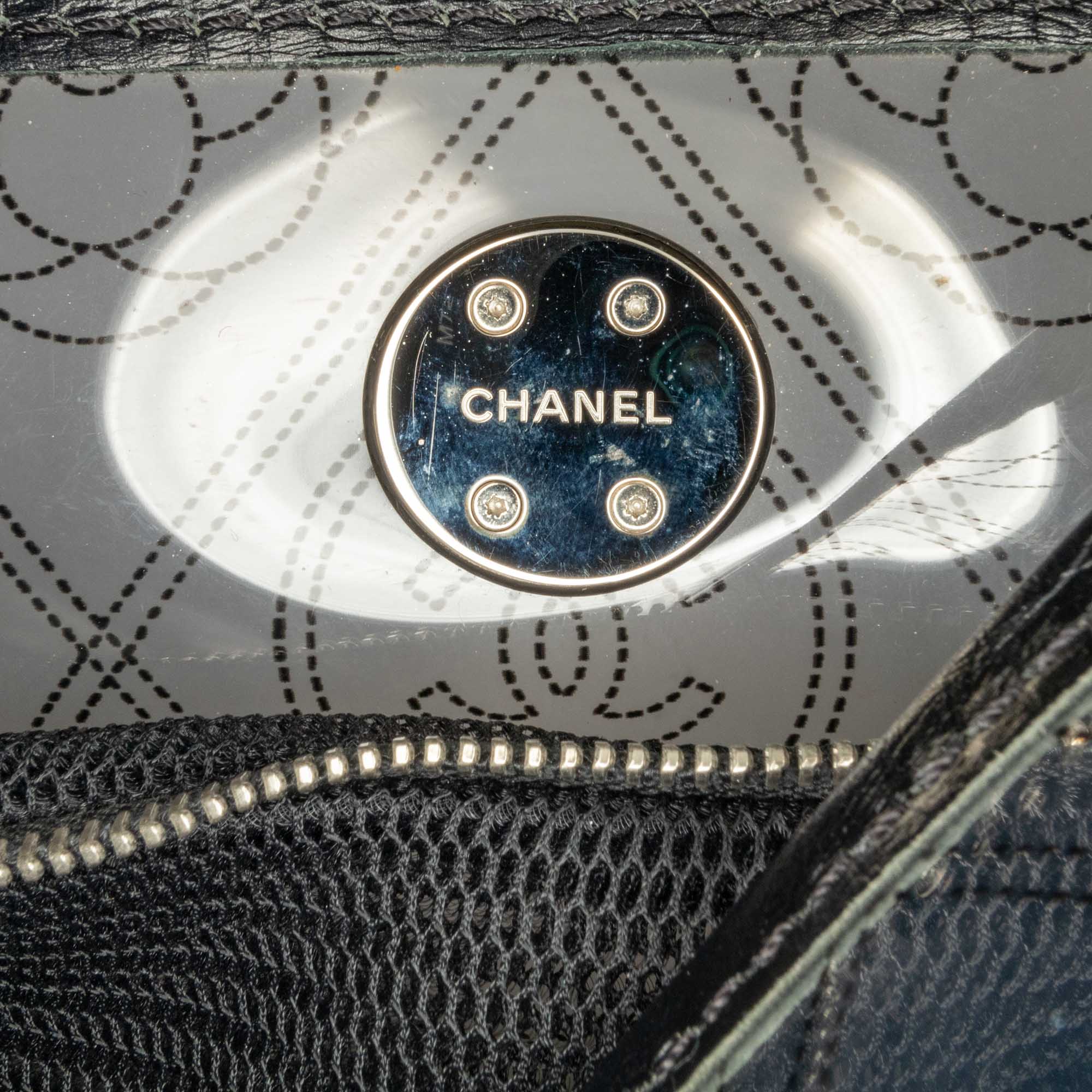 Chanel Crumpled Calfskin PVC Camellia Bucket - image 11