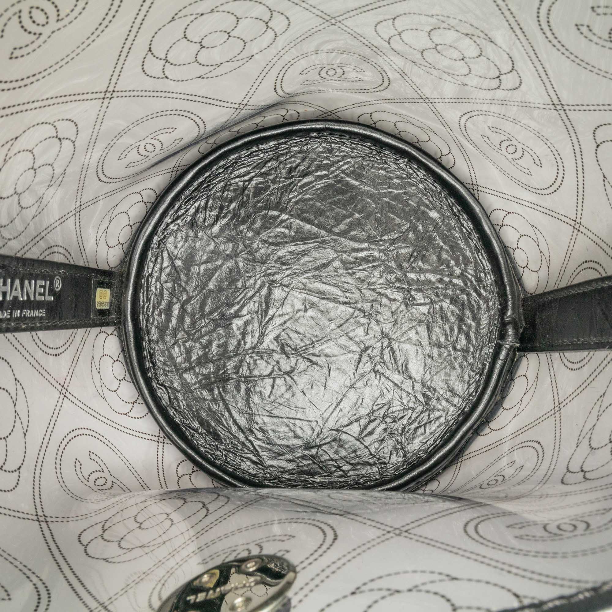 Chanel Crumpled Calfskin PVC Camellia Bucket - image 7
