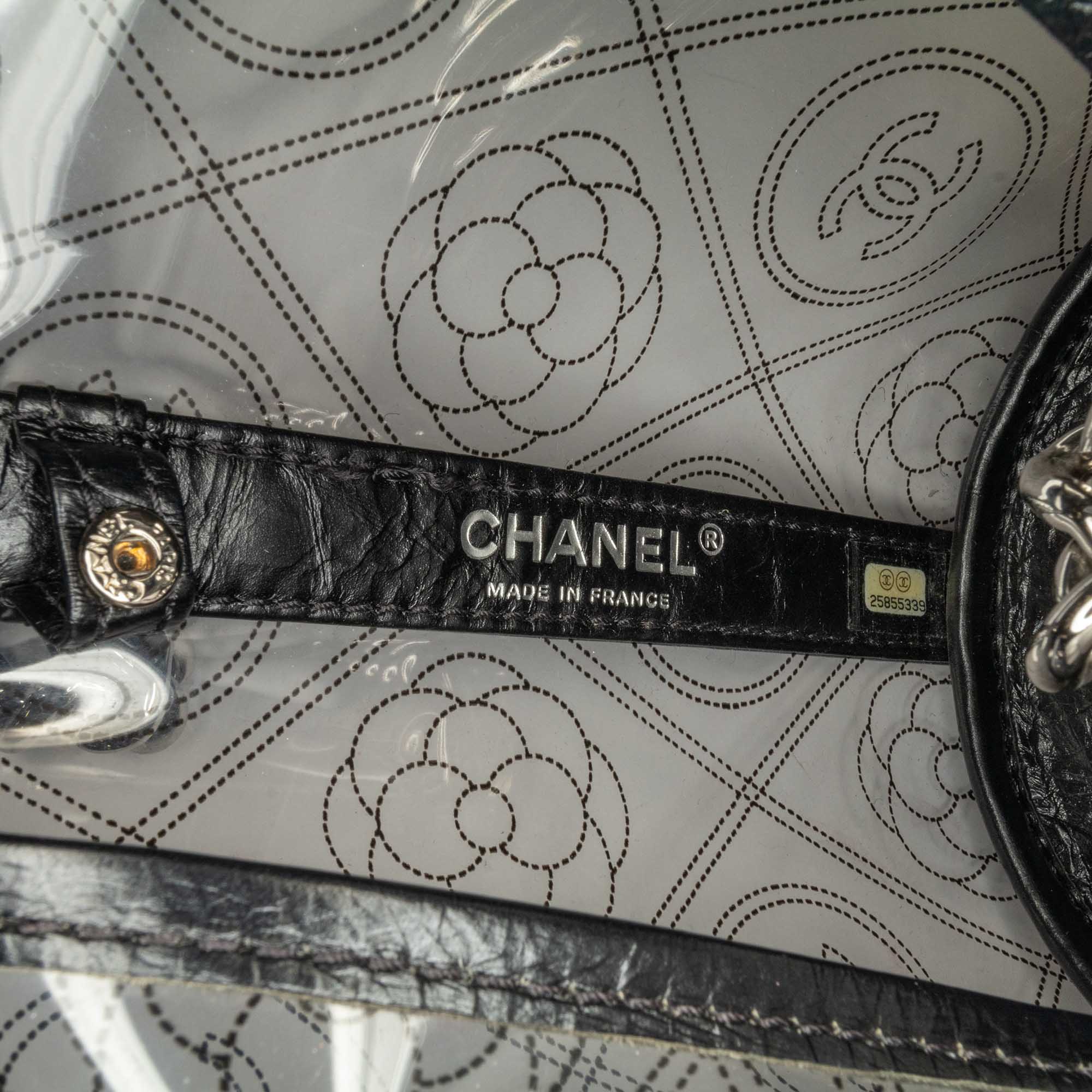 Chanel Crumpled Calfskin PVC Camellia Bucket - image 9