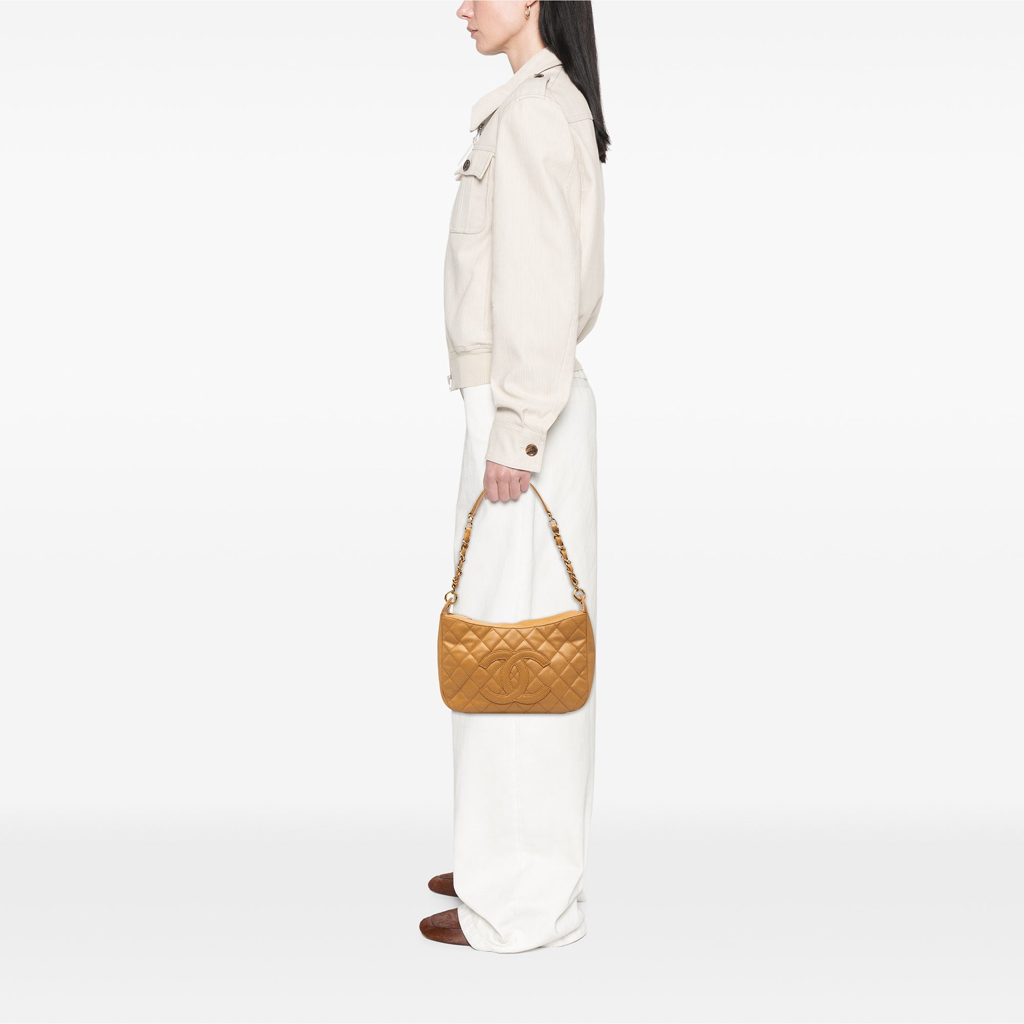 Chanel CC Quilted Caviar Timeless Shoulder Bag - image 7