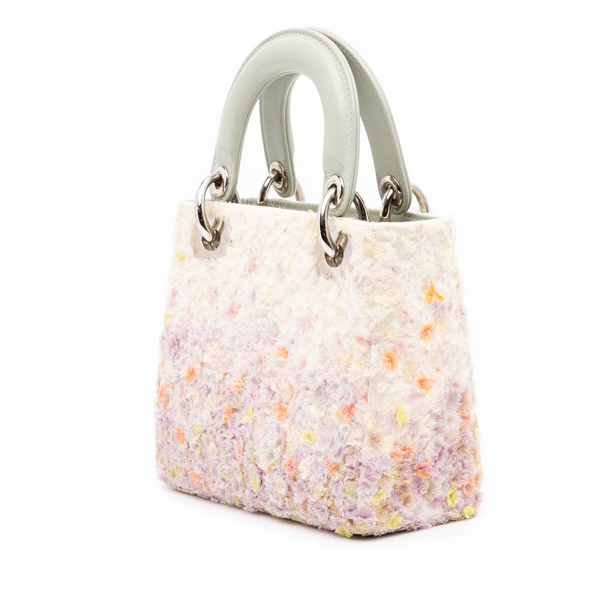 Dior Mini Ruffled Floral Fabric Embellished Lambskin Lady Dior - image 2