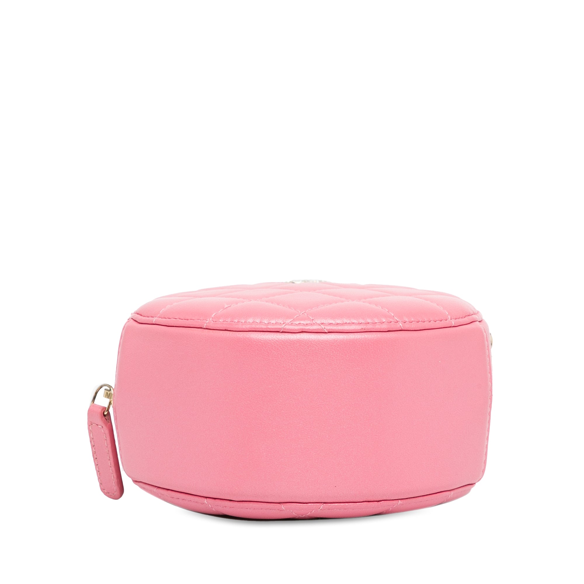 Chanel CC Quilted Lambskin Pearl Crush Round Clutch with Chain - image 4