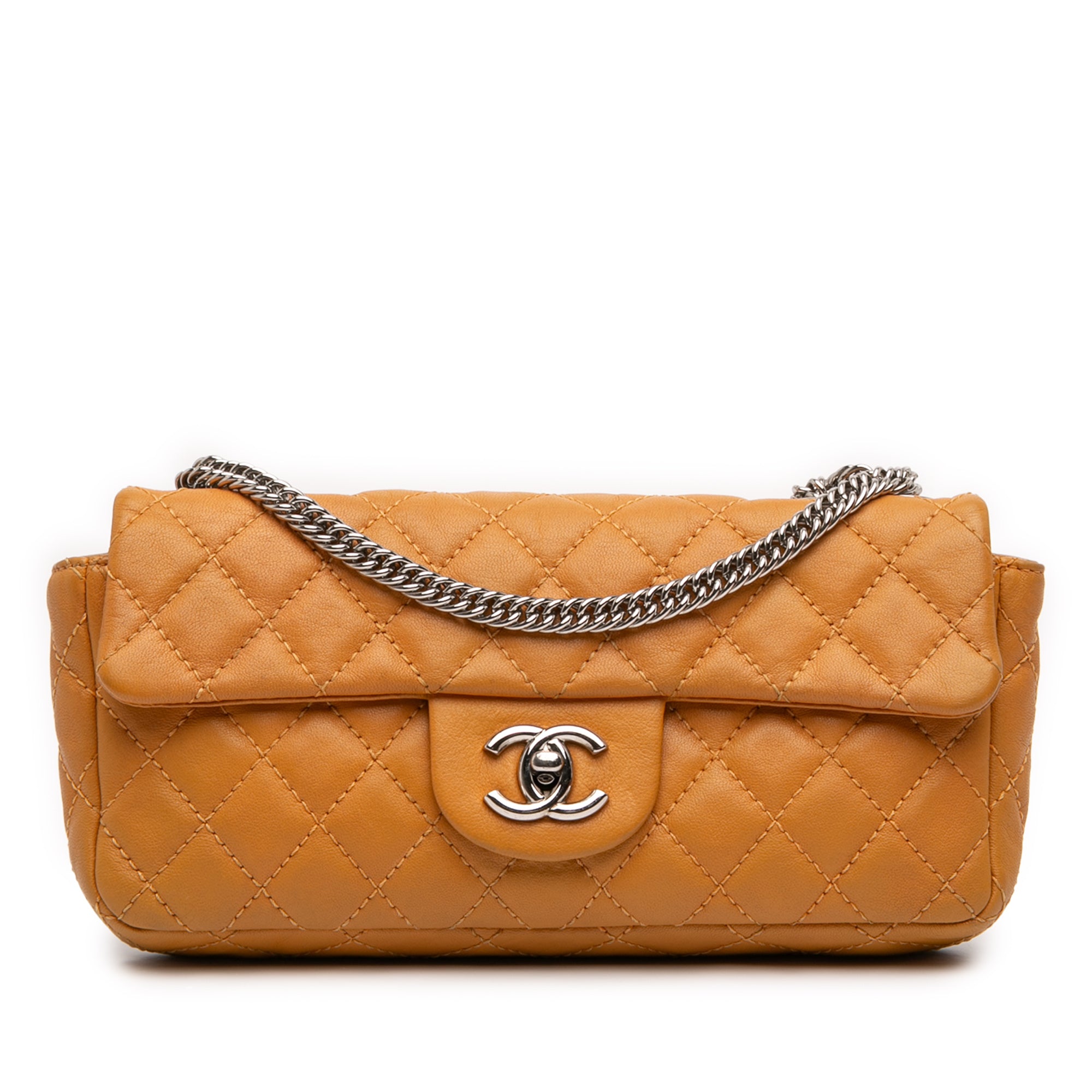 Chanel CC Quilted Lambskin East West Single Flap - image 1