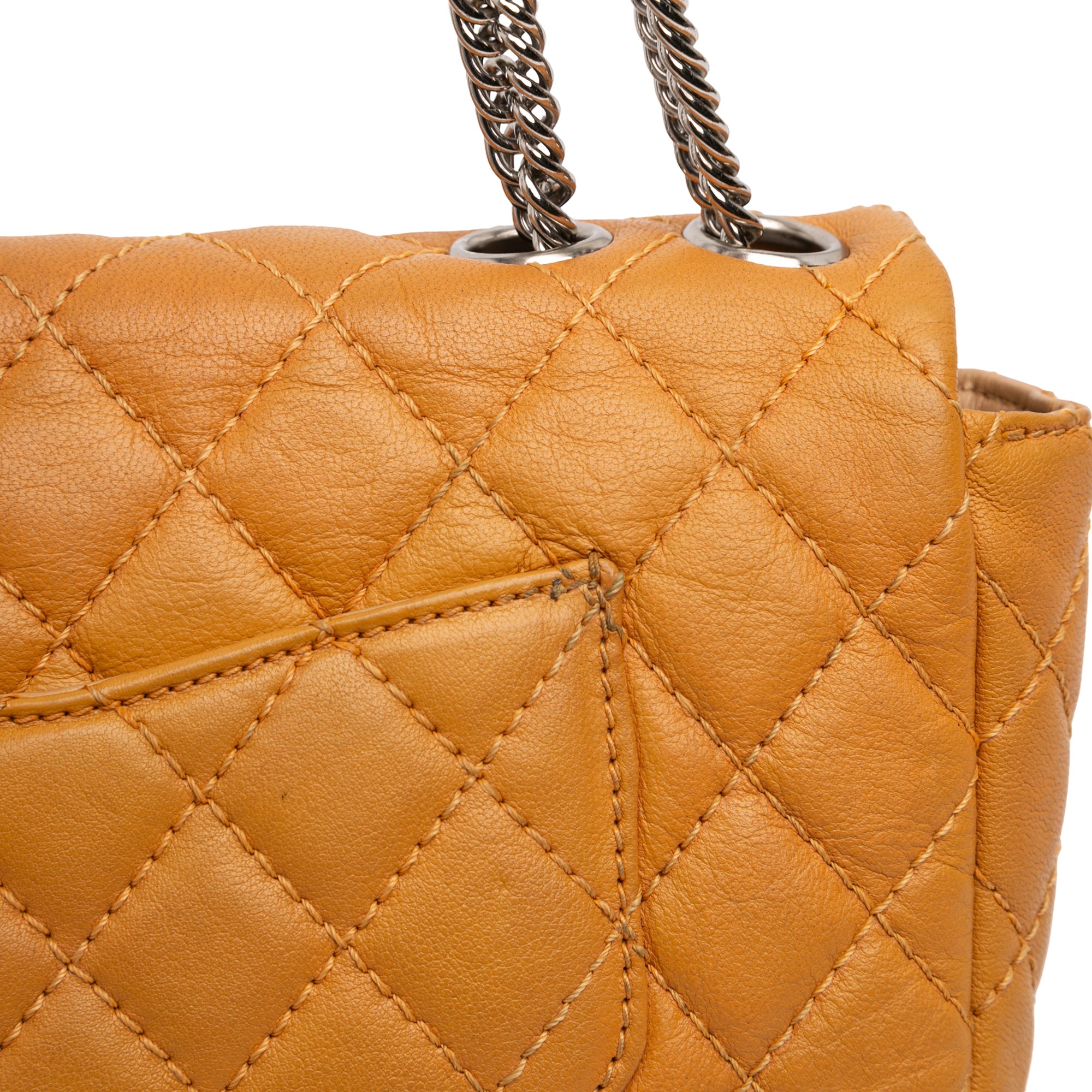 Chanel CC Quilted Lambskin East West Single Flap - image 10
