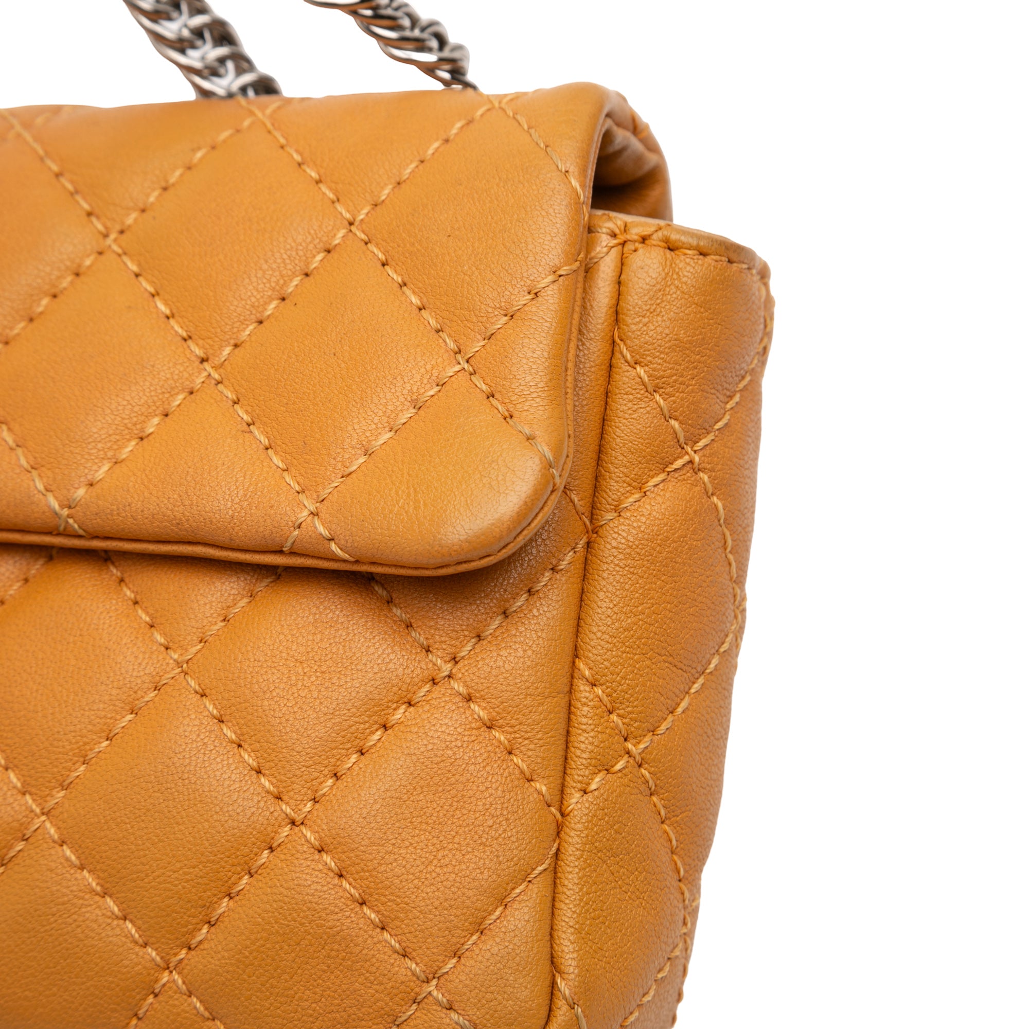 Chanel CC Quilted Lambskin East West Single Flap - image 11