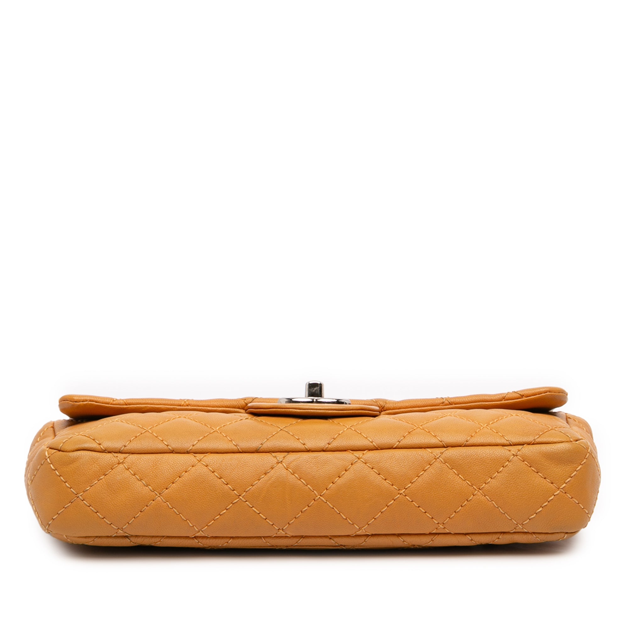 Chanel CC Quilted Lambskin East West Single Flap - image 3