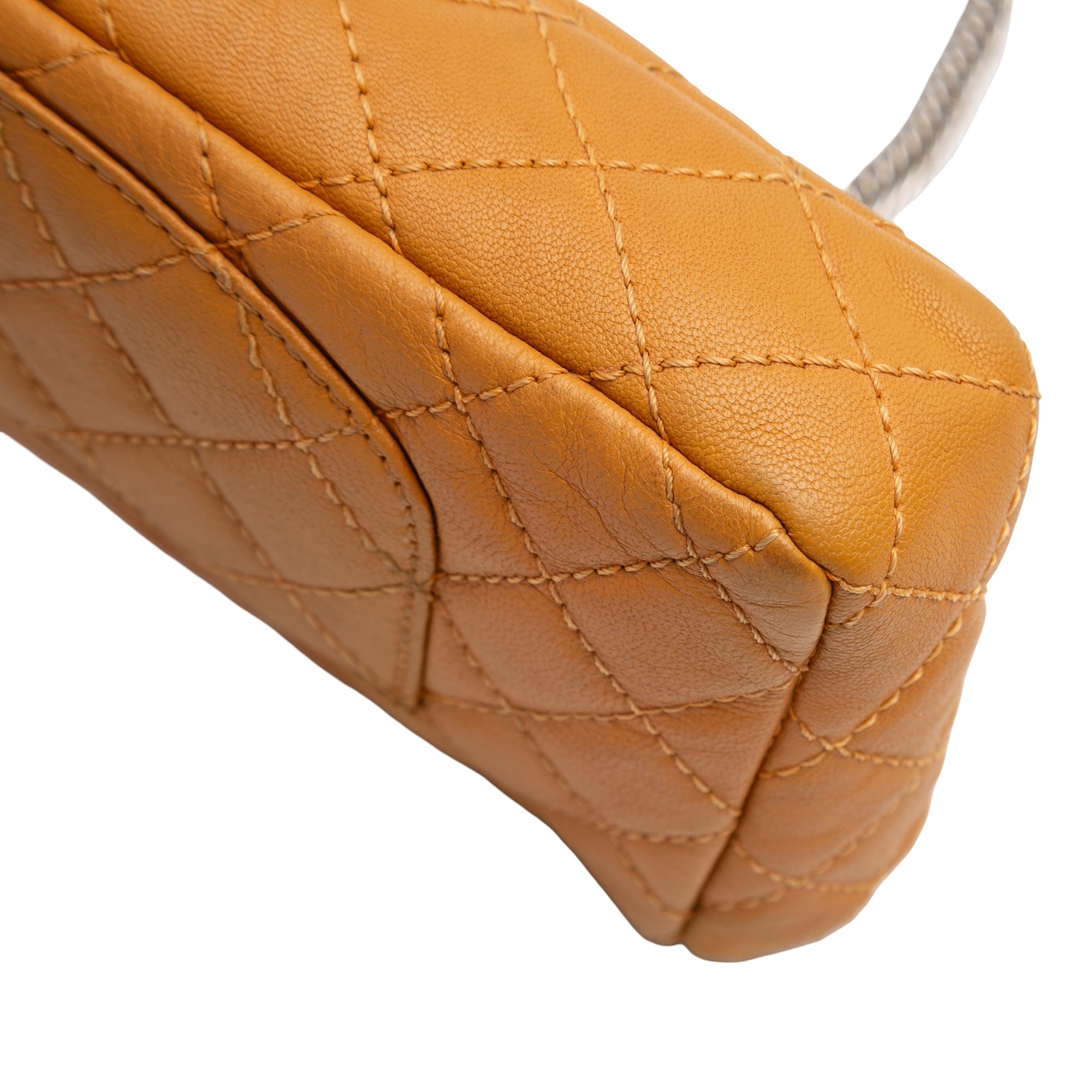 Chanel CC Quilted Lambskin East West Single Flap - image 8
