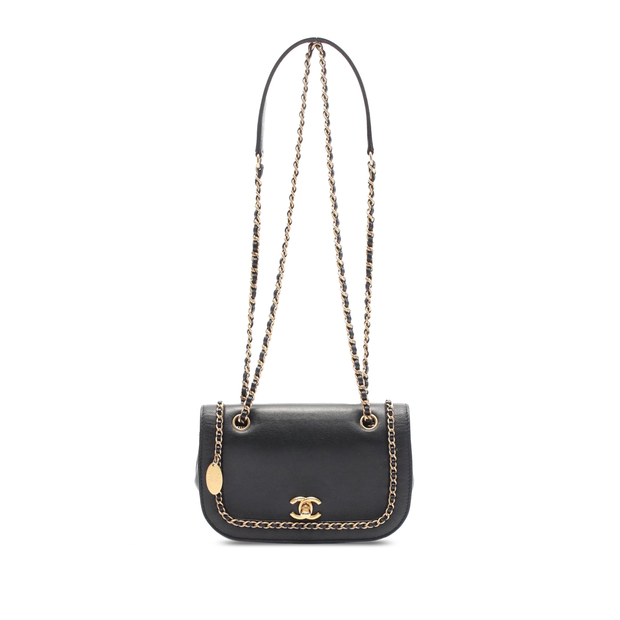 Chanel CC Lambskin and Caviar Chain Around Crossbody - image 1