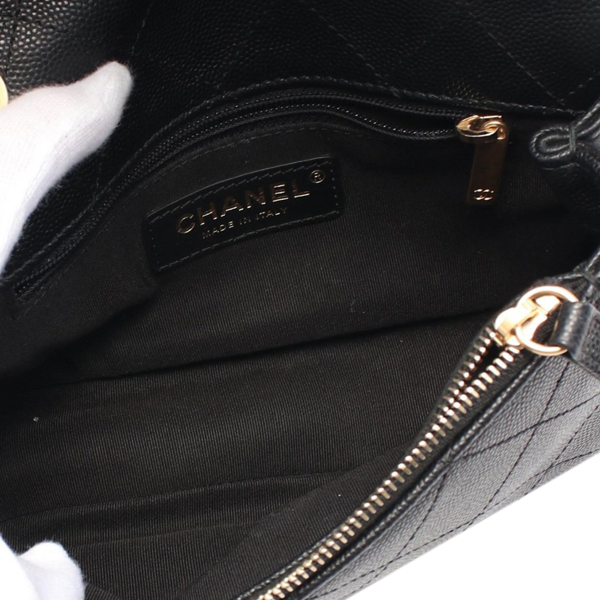 Chanel CC Lambskin and Caviar Chain Around Crossbody - image 3