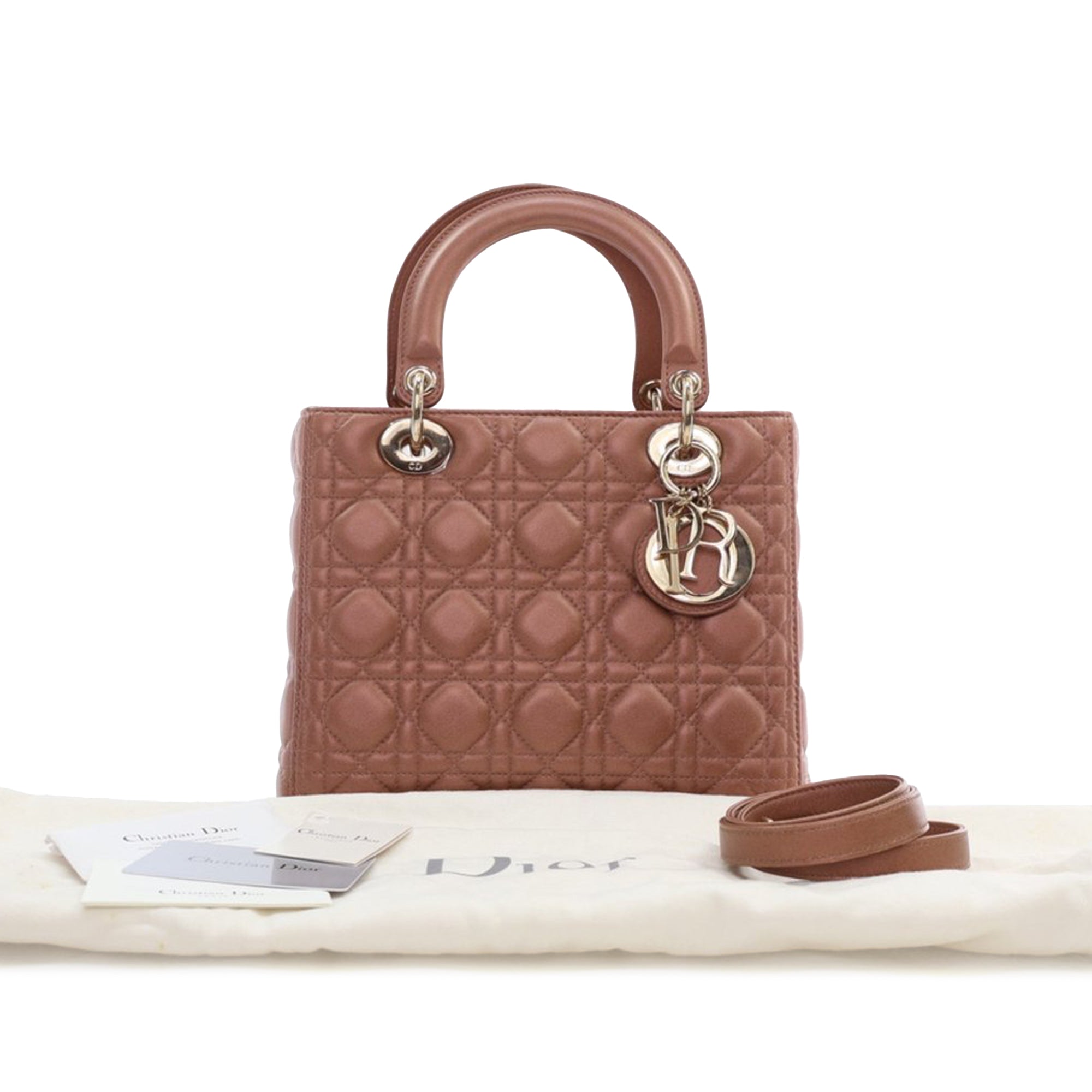 Dior Medium Lambskin Cannage Lady Dior - image 14