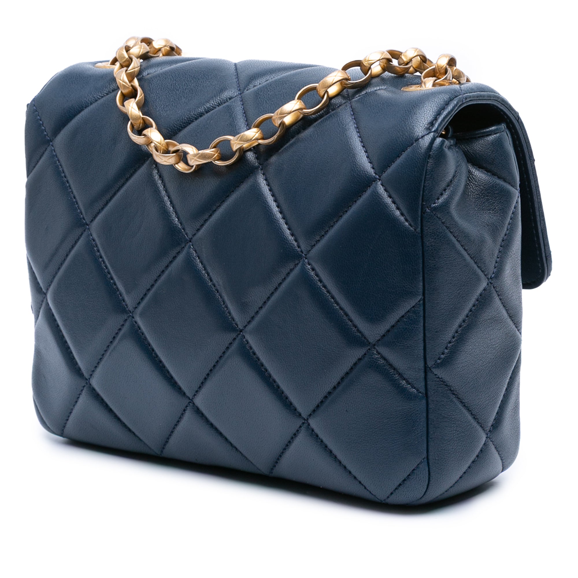 Chanel Mini Square Quilted Lambskin Bijoux Logo Chain Flap - image 2