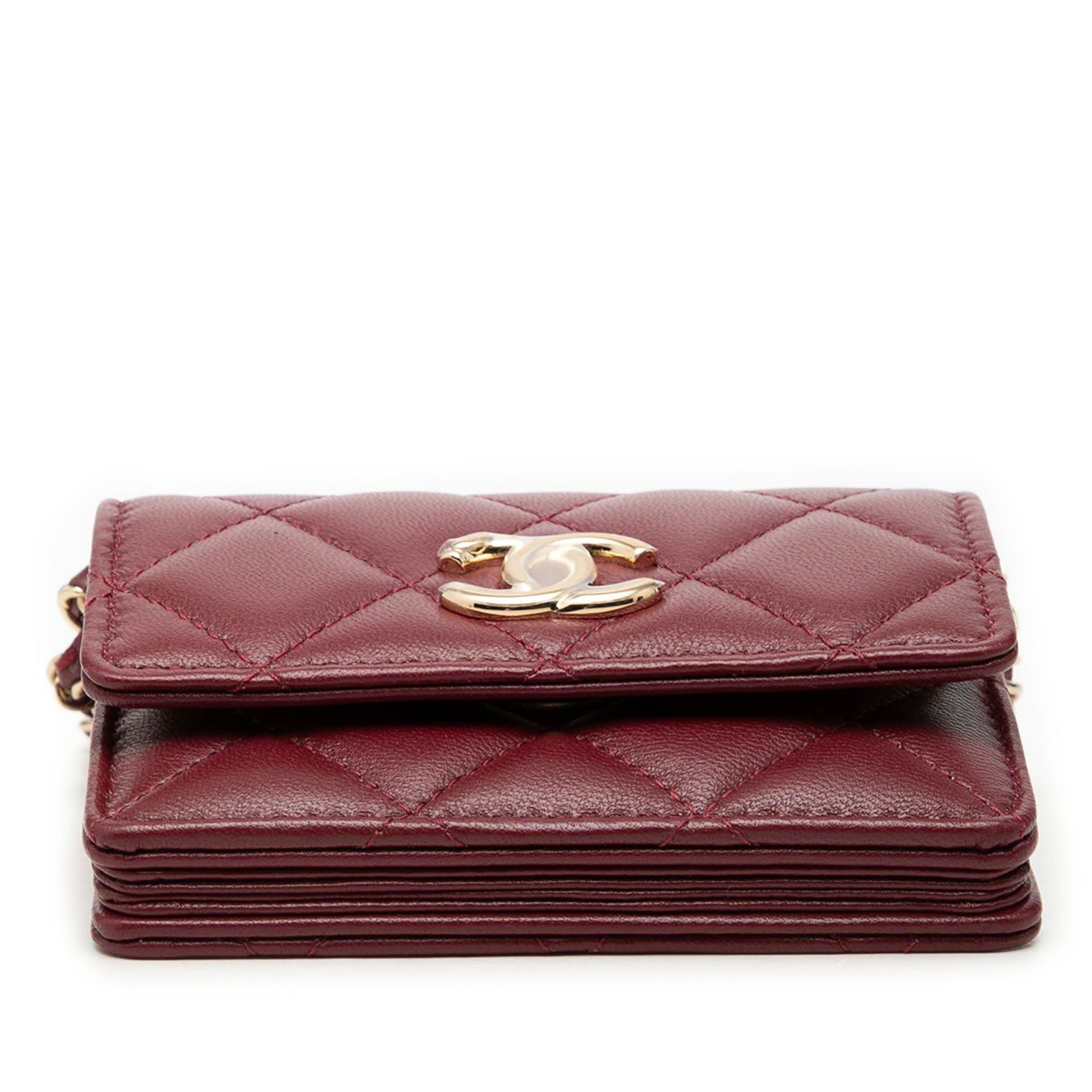 Chanel CC Quilted Lambskin Card Holder On Chain - image 3