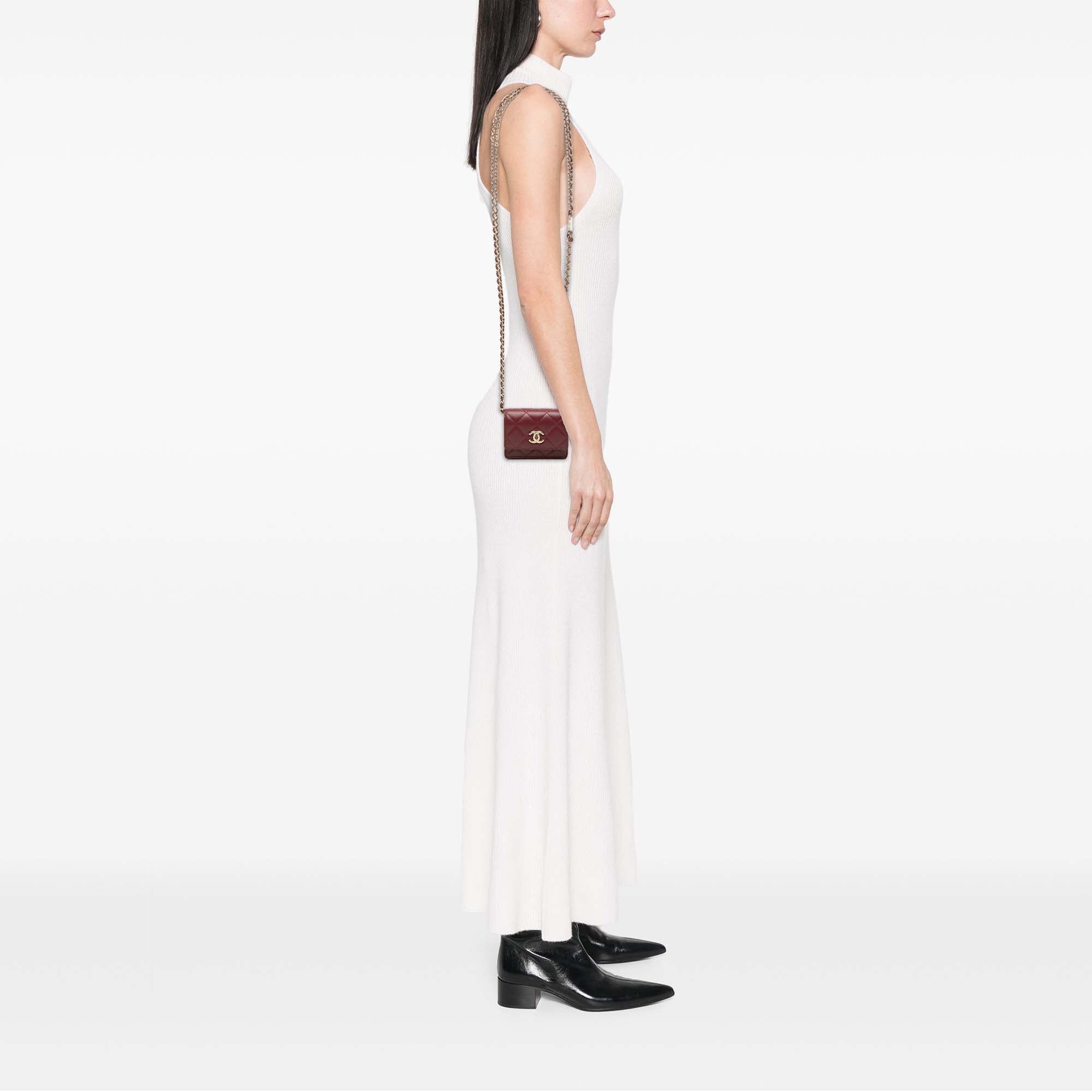 Chanel CC Quilted Lambskin Card Holder On Chain - image 7