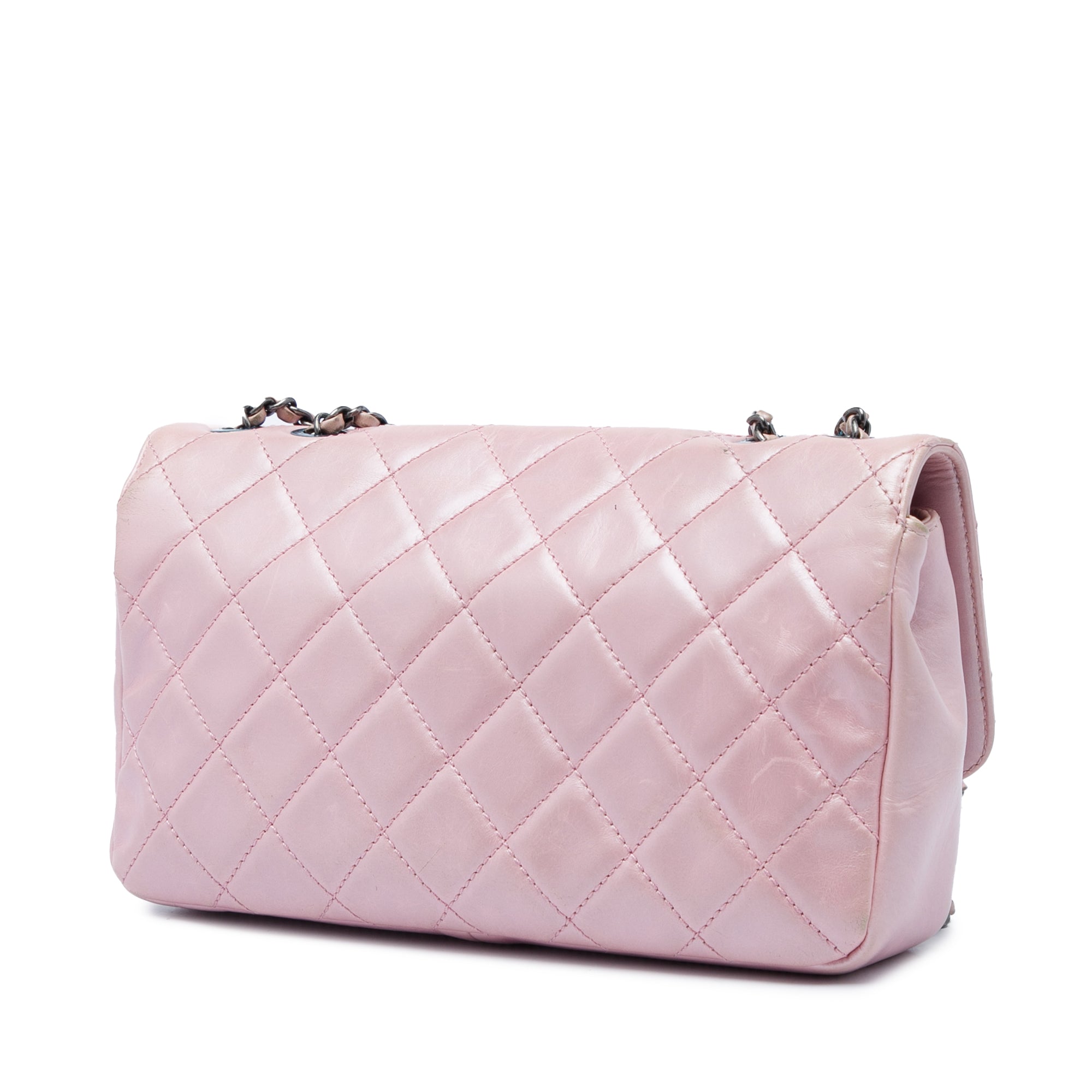 Chanel Medium Quilted Metallic Calfskin Coco Pleats Chain Flap - image 2