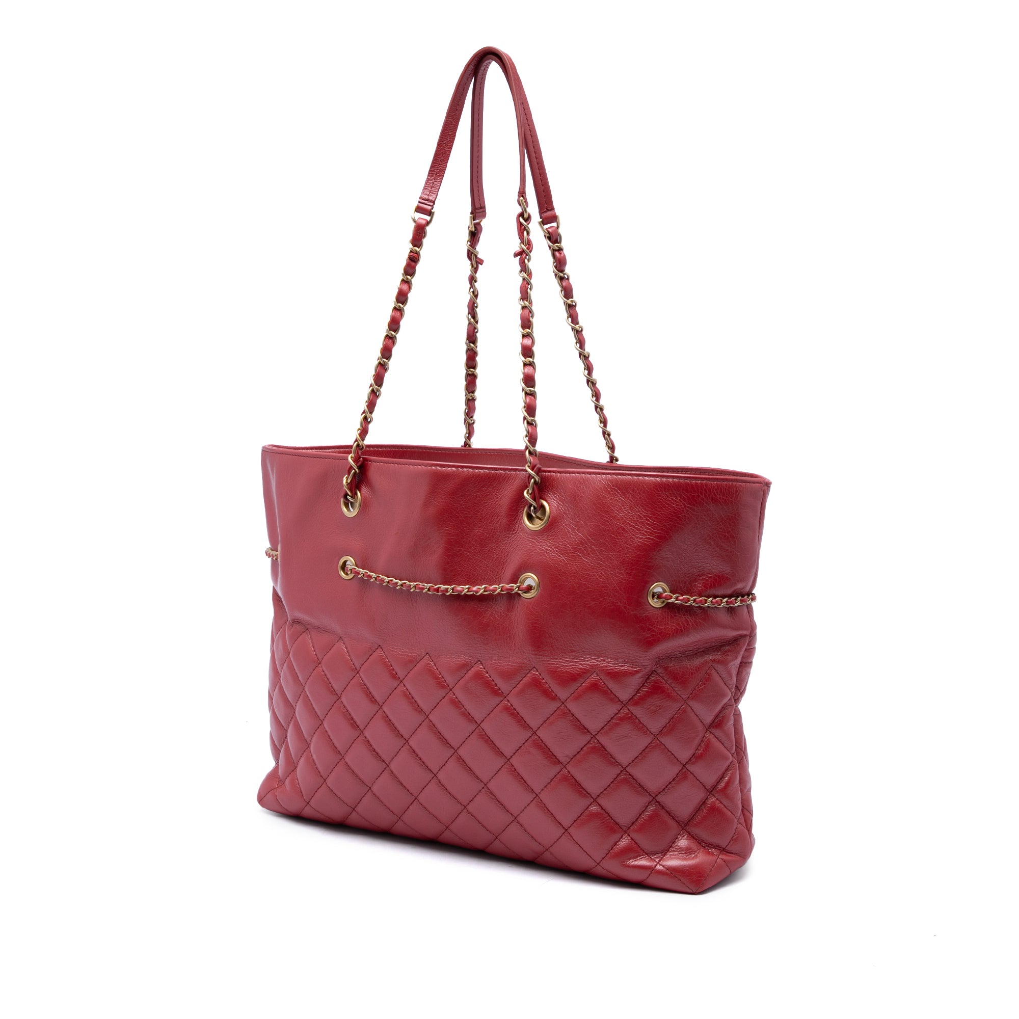 Chanel CC Quilted Calfskin Front Zip Drawstring Chain Tote - image 2
