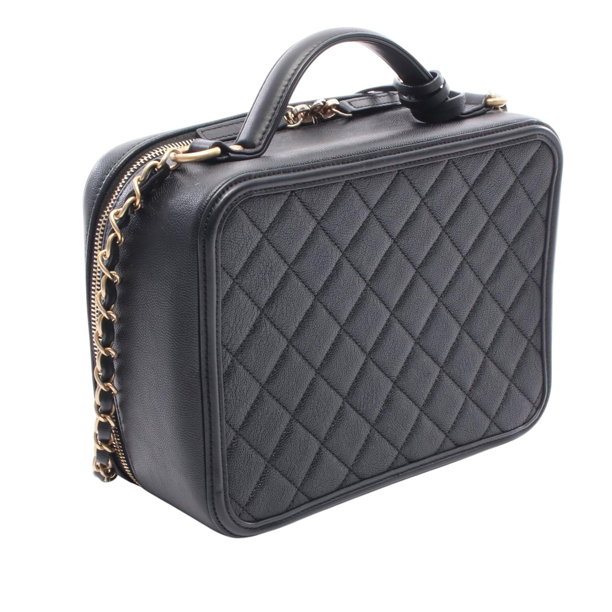 Chanel CC Caviar Filigree Quilted Vanity Bag - image 2