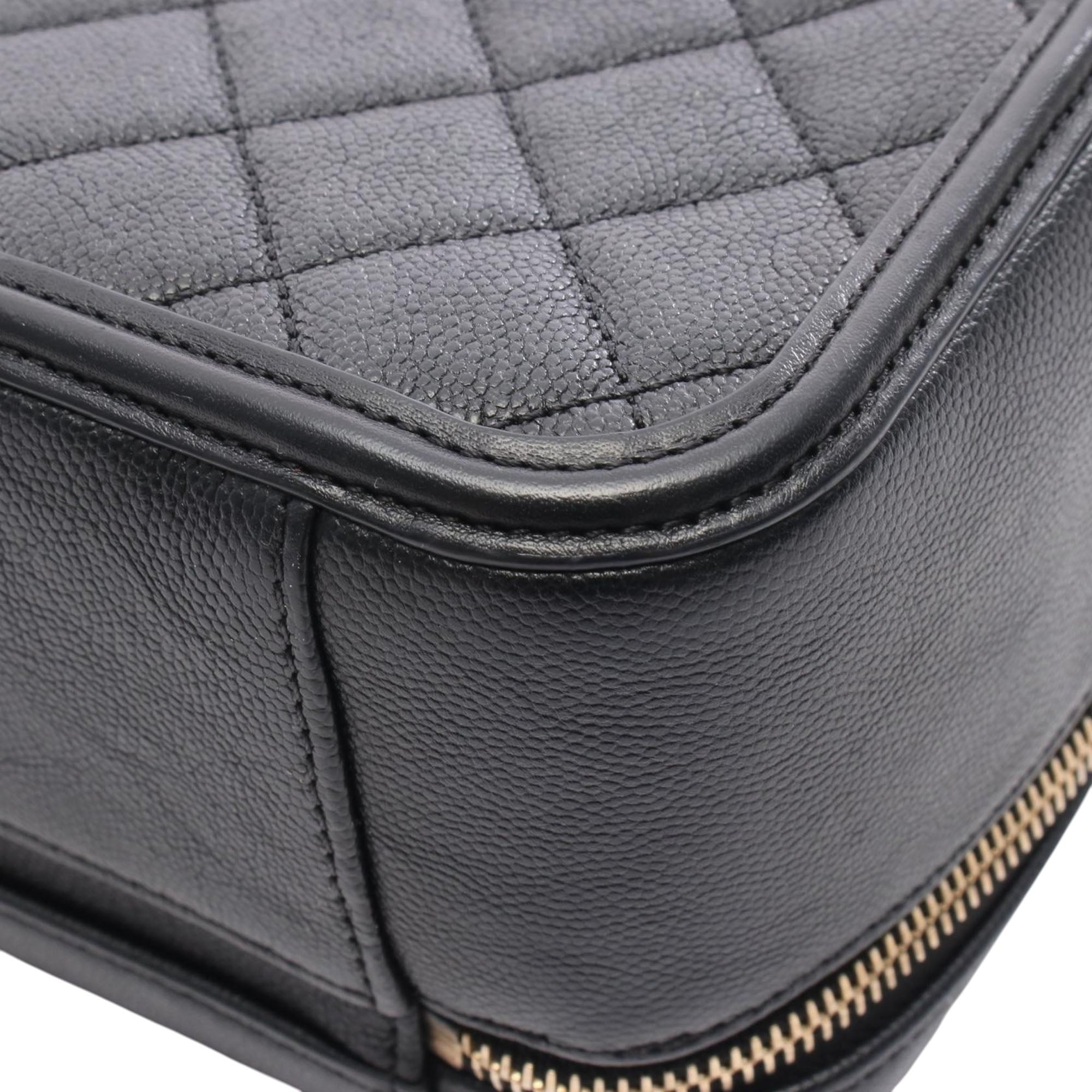 Chanel CC Caviar Filigree Quilted Vanity Bag - image 6