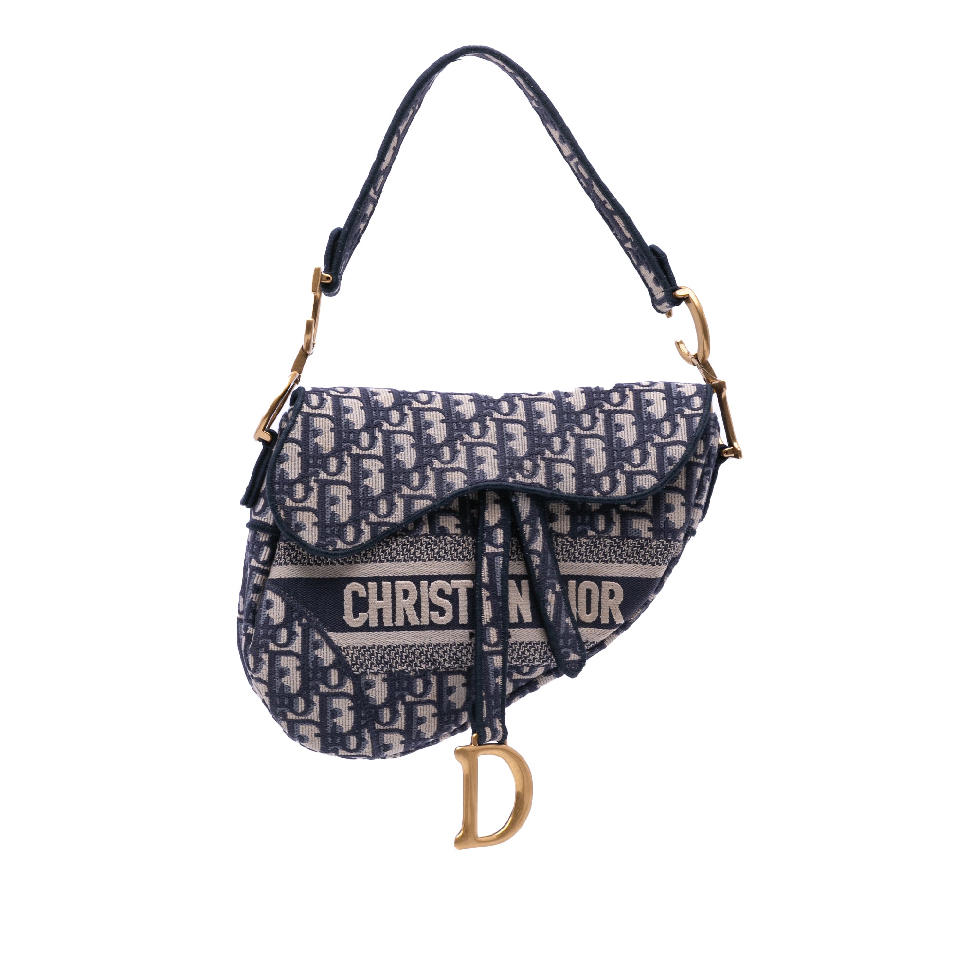 Dior Oblique Embroidered Canvas Saddle Bag - image 1