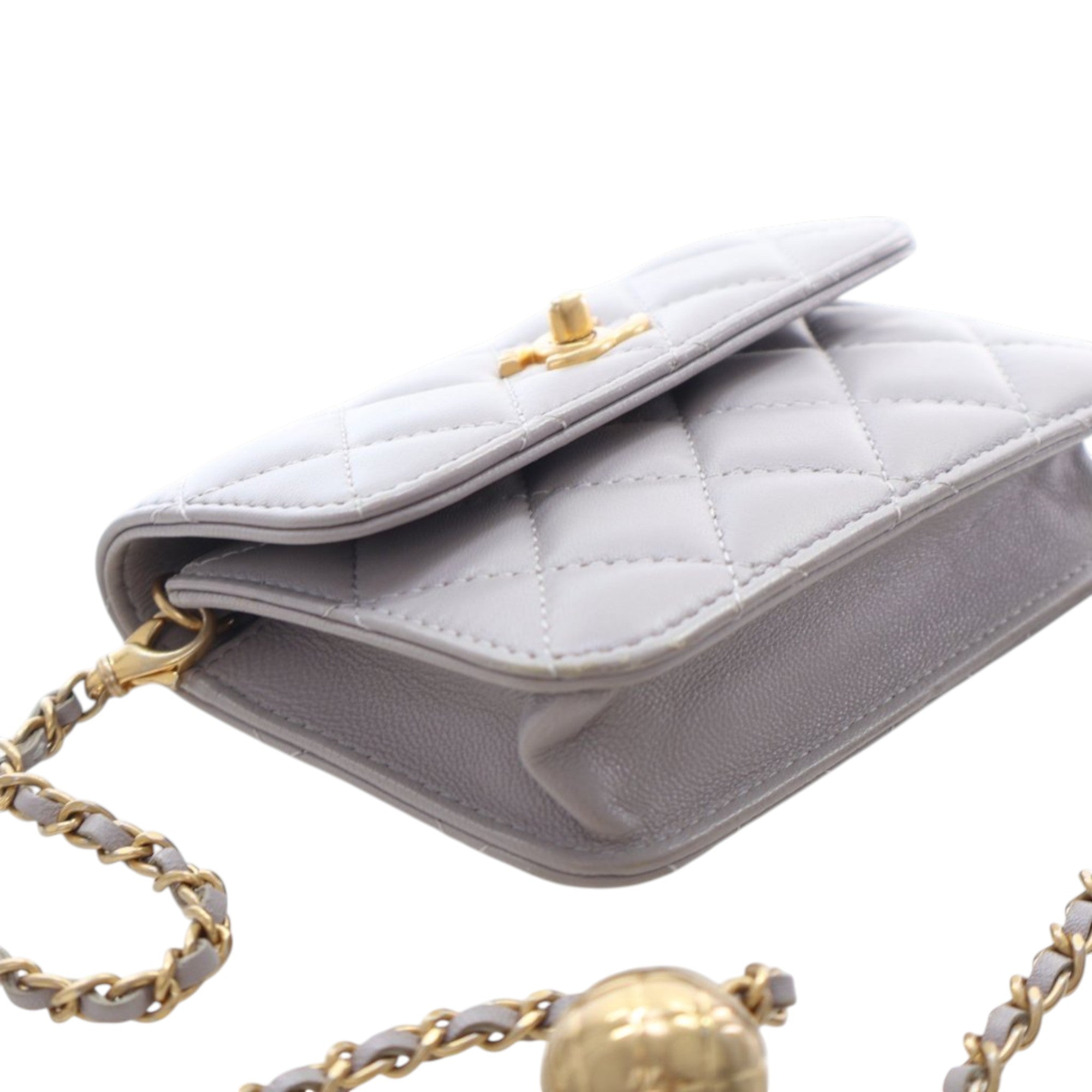 Chanel Mini Quilted Lambskin Pearl Crush Clutch with Chain - image 11
