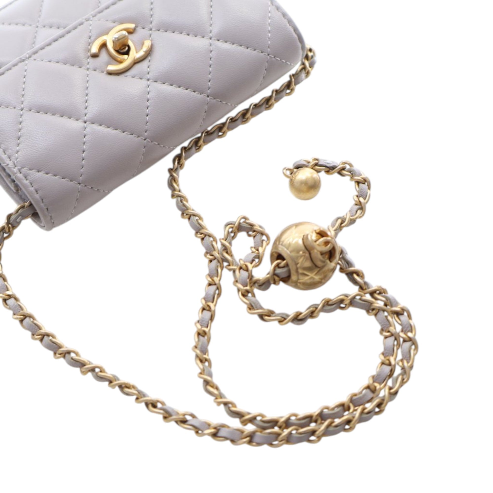 Chanel Mini Quilted Lambskin Pearl Crush Clutch with Chain - image 14