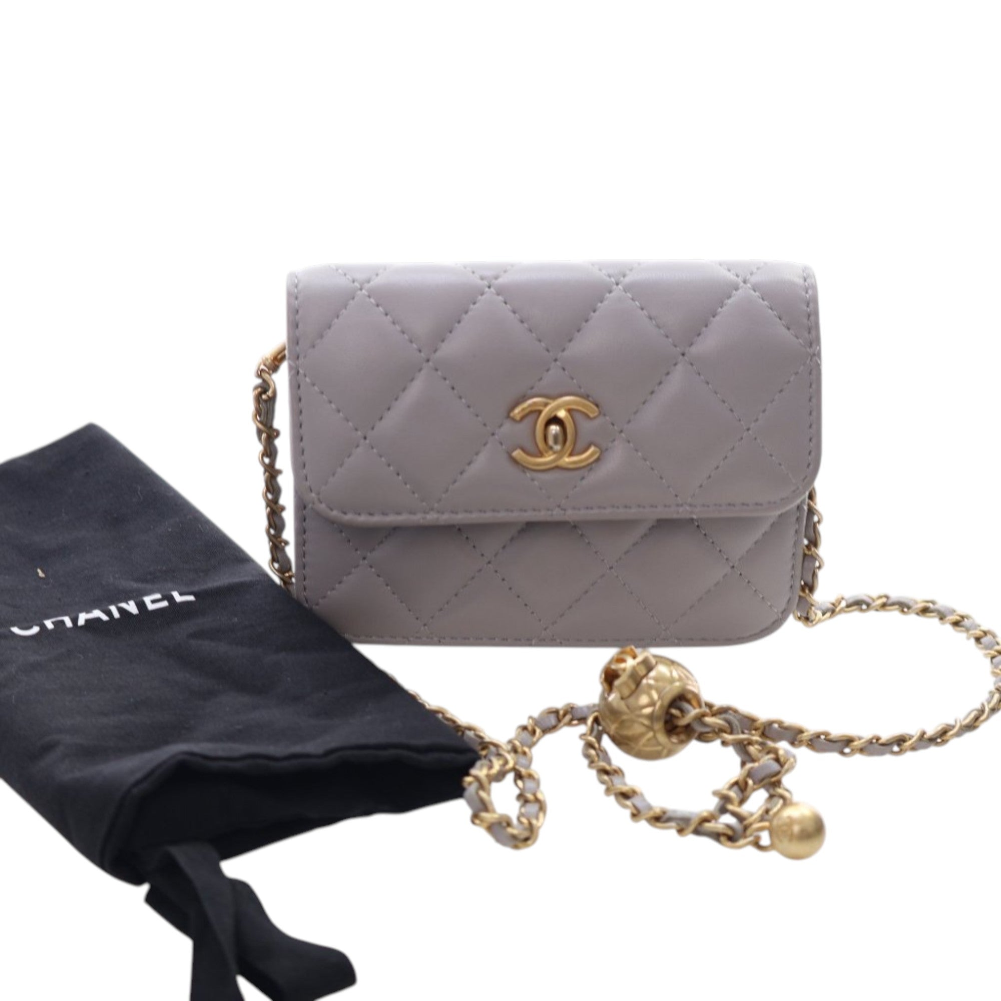 Chanel Mini Quilted Lambskin Pearl Crush Clutch with Chain - image 15