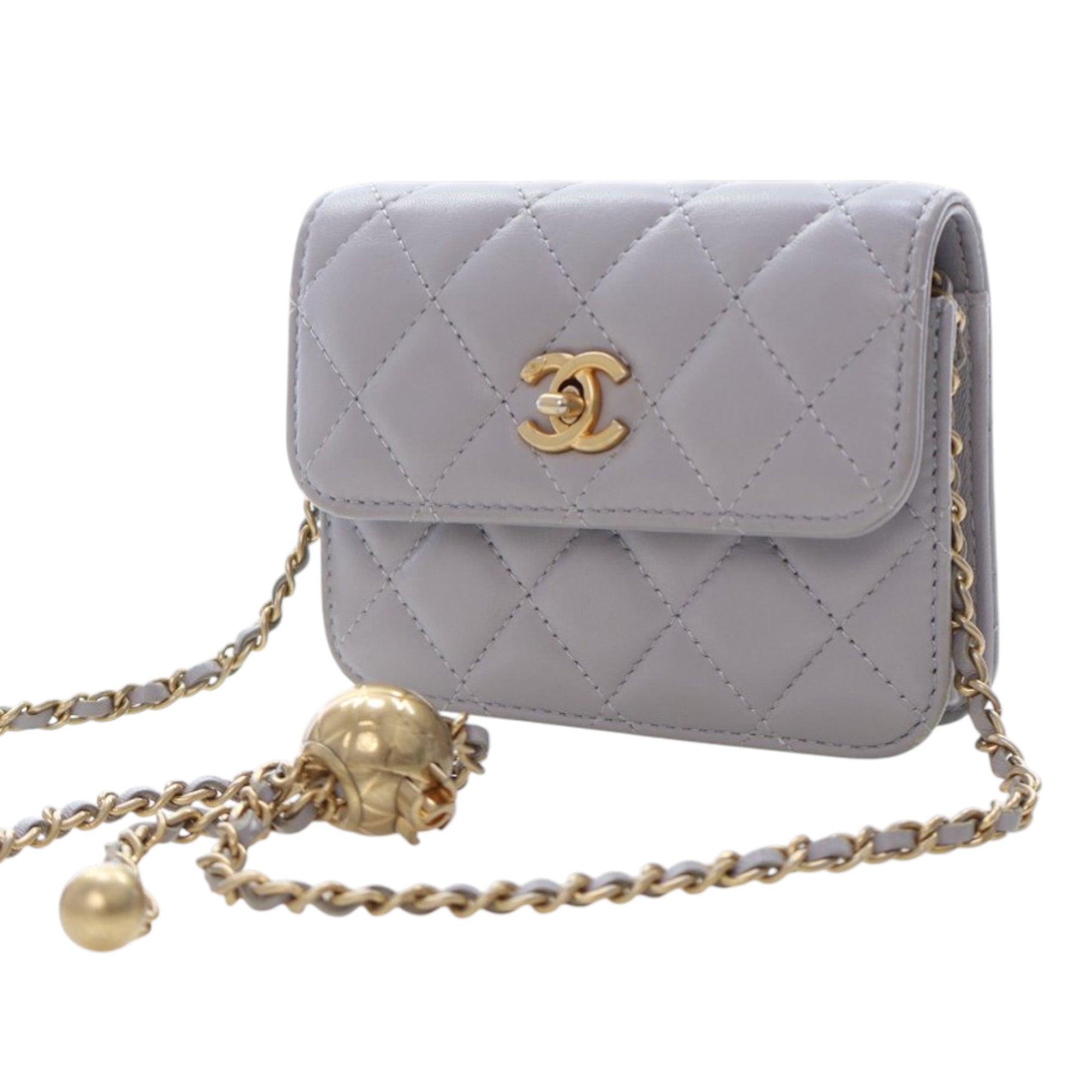Chanel Mini Quilted Lambskin Pearl Crush Clutch with Chain - image 3