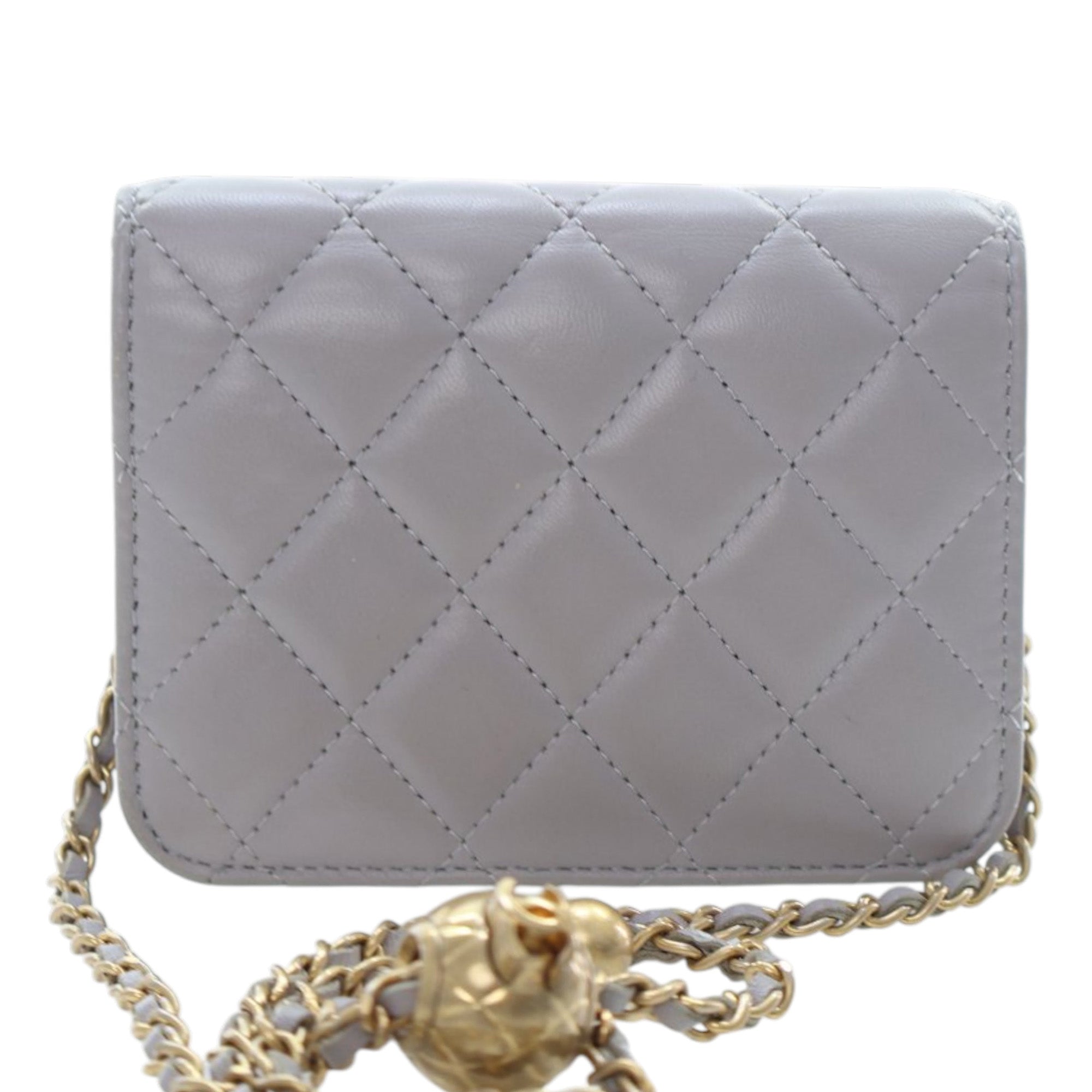 Chanel Mini Quilted Lambskin Pearl Crush Clutch with Chain - image 4