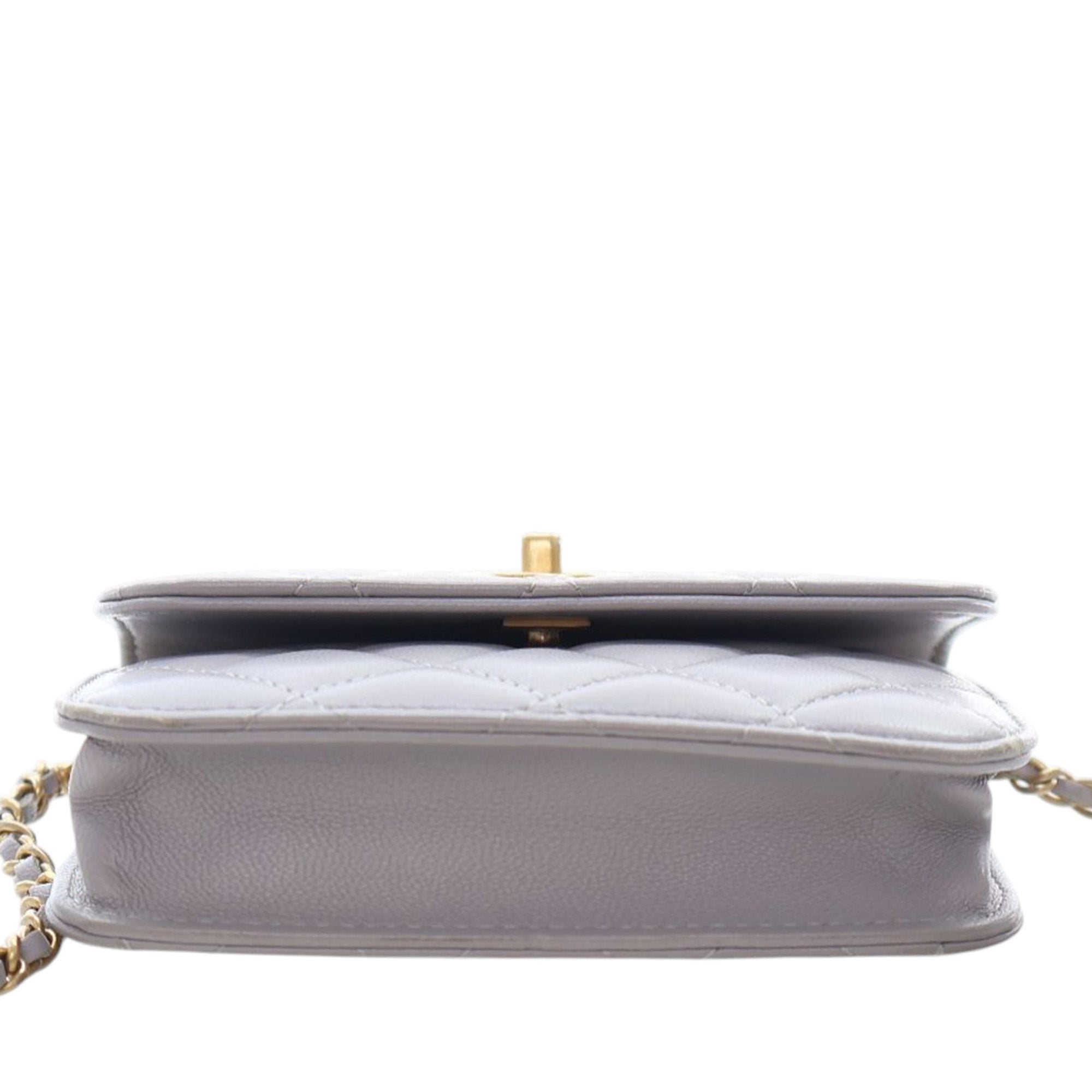 Chanel Mini Quilted Lambskin Pearl Crush Clutch with Chain - image 5