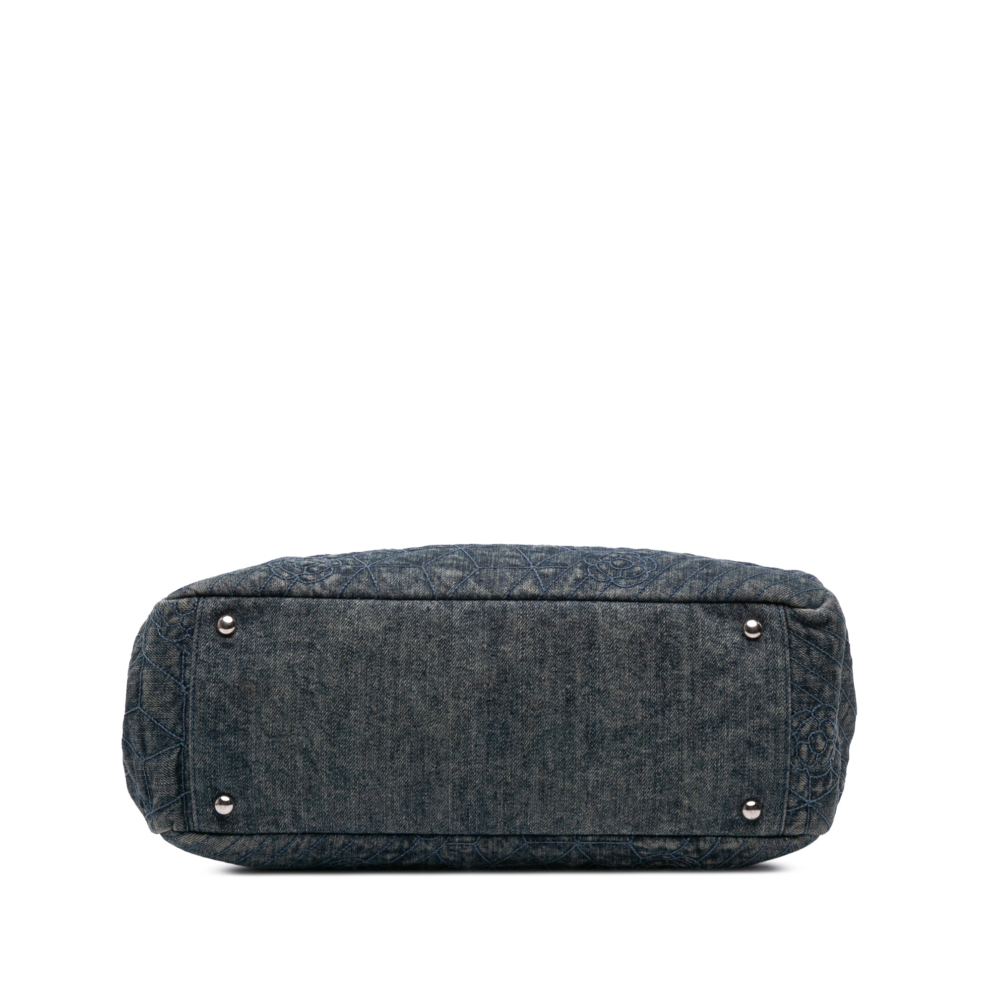 Chanel Denim Camellia Embroidered Shopping Tote - image 3