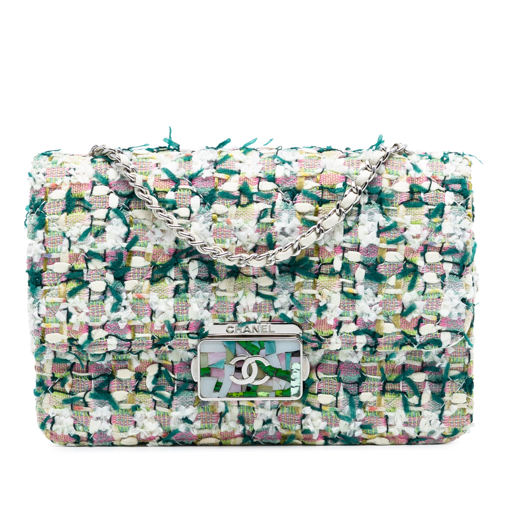 Chanel Mini Quilted Tweed Beauty Lock Flap - image 1