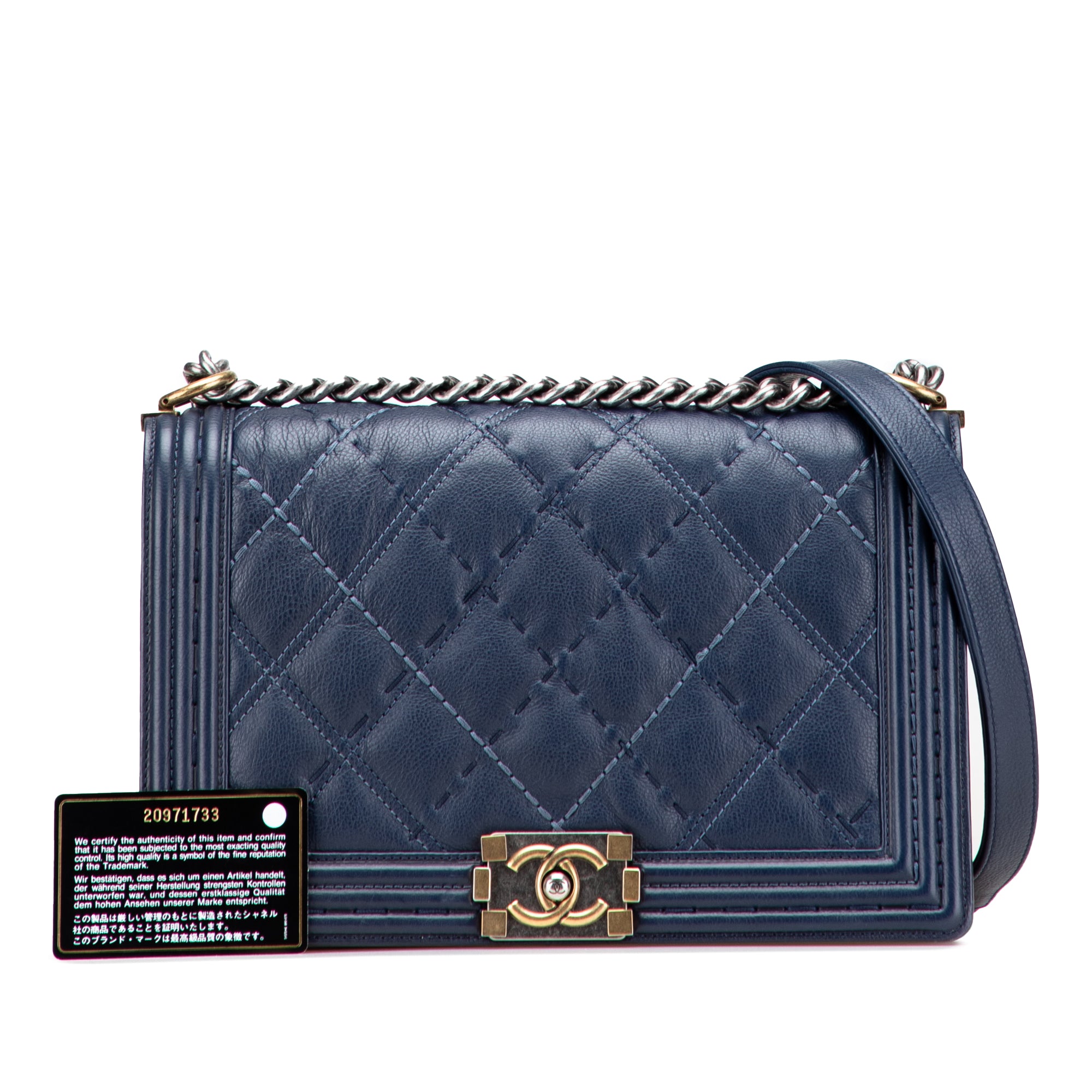 Chanel Medium Stitched Calfskin Boy Flap - image 11