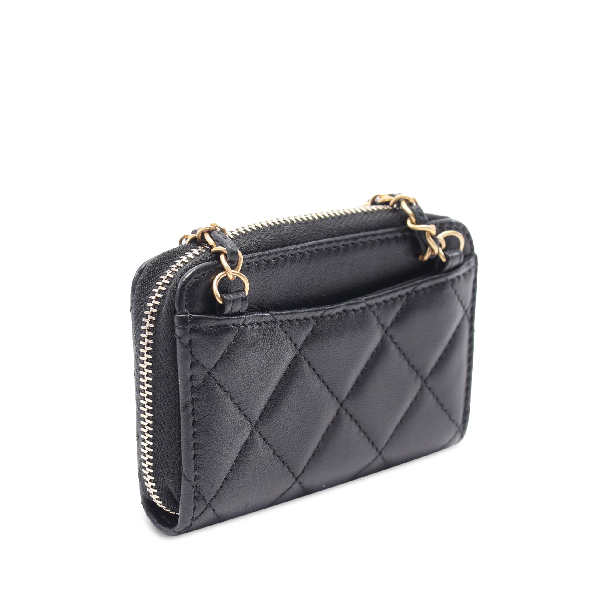 Chanel Mini Lambskin Pearl Crush Card Holder On Chain - image 2