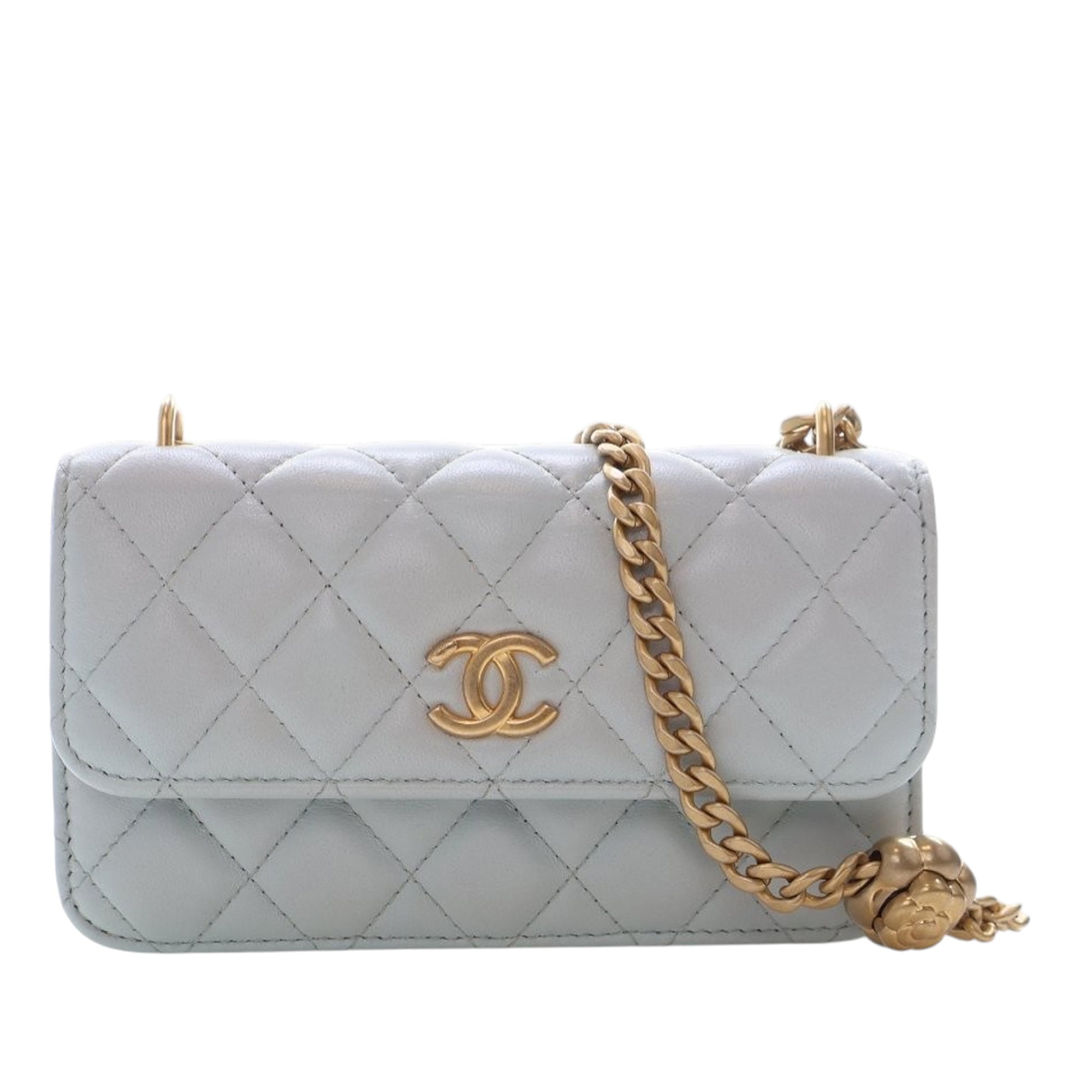 Chanel Mini CC Lambskin Camellia Crush Clutch With Chain - image 1