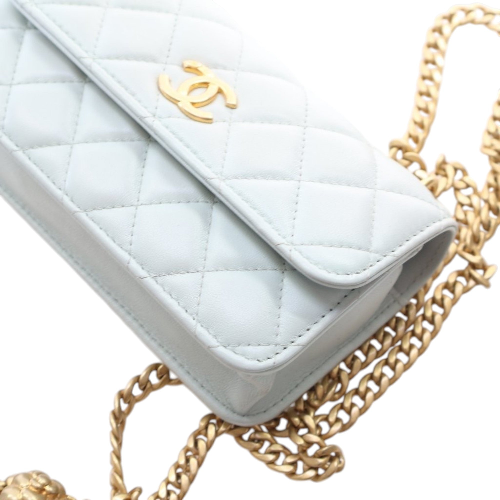 Chanel Mini CC Lambskin Camellia Crush Clutch With Chain - image 10