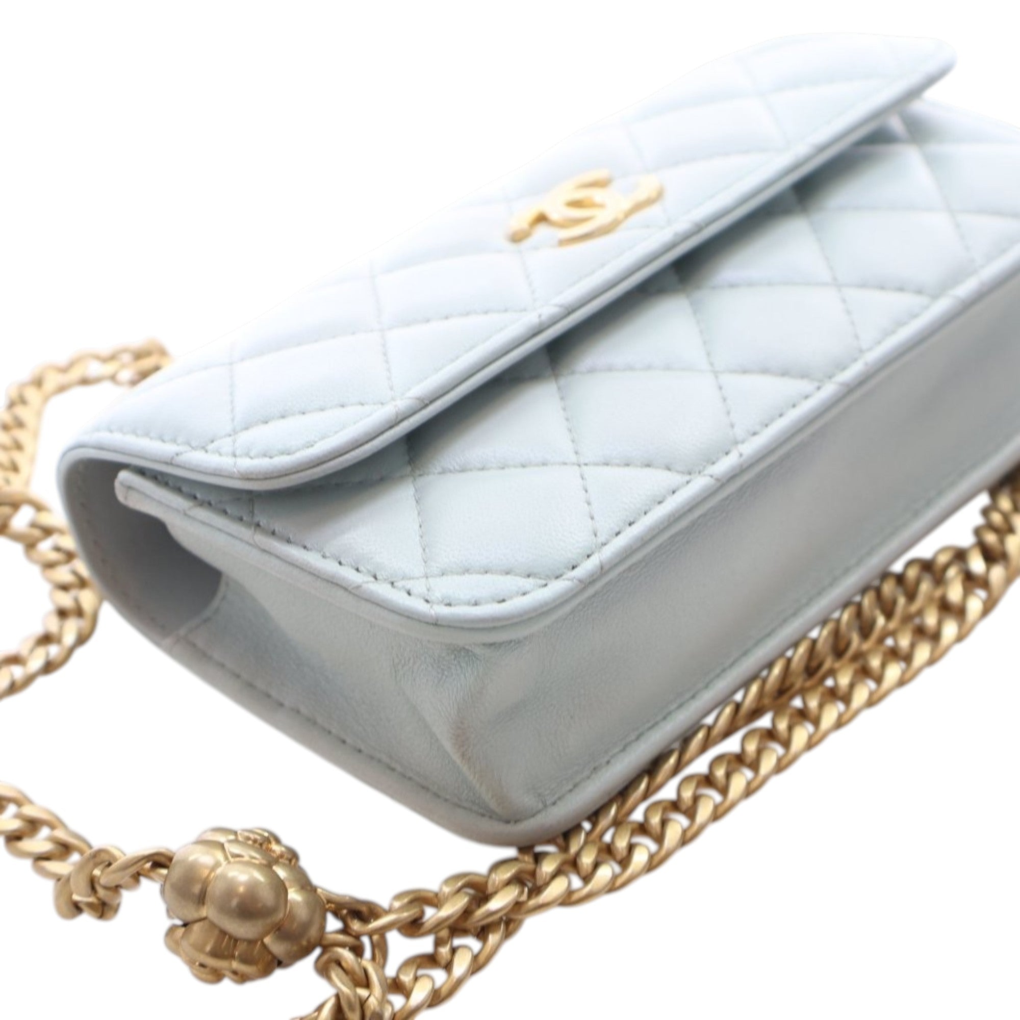 Chanel Mini CC Lambskin Camellia Crush Clutch With Chain - image 13