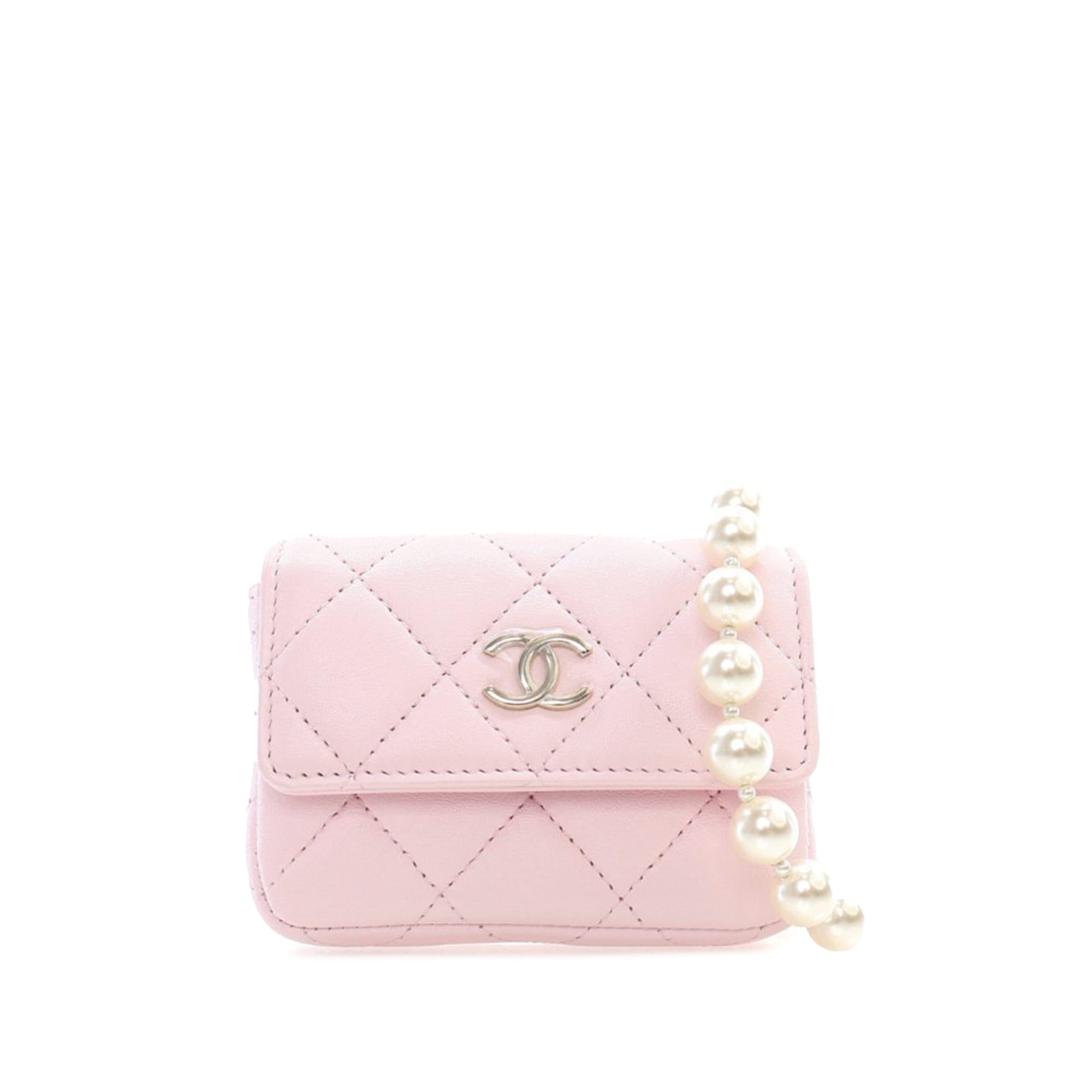 Chanel Quilted Lambskin Pearl Chain Belt Bag - image 1