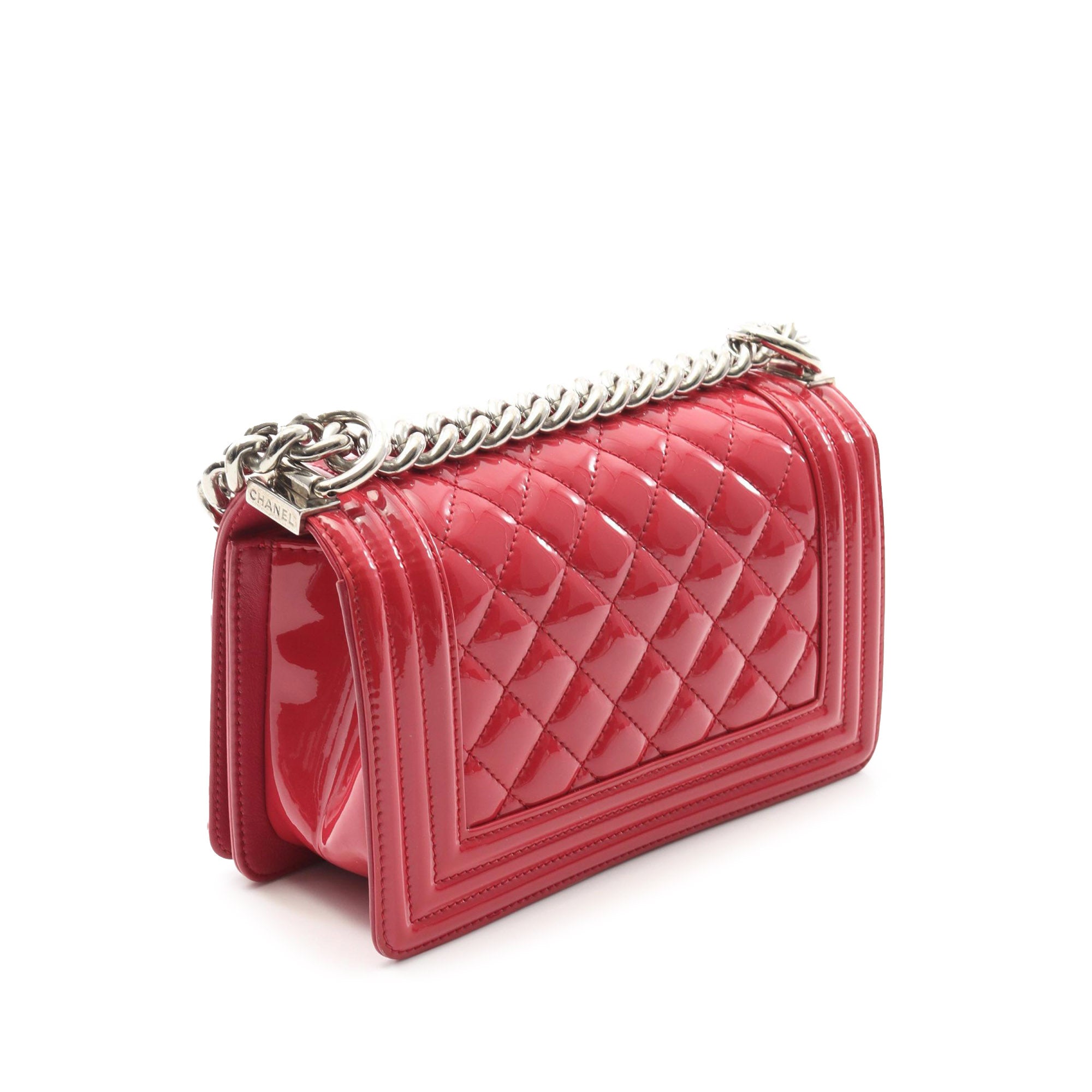 Chanel Small Quilted Patent and Acrylic Boy Flap - image 2