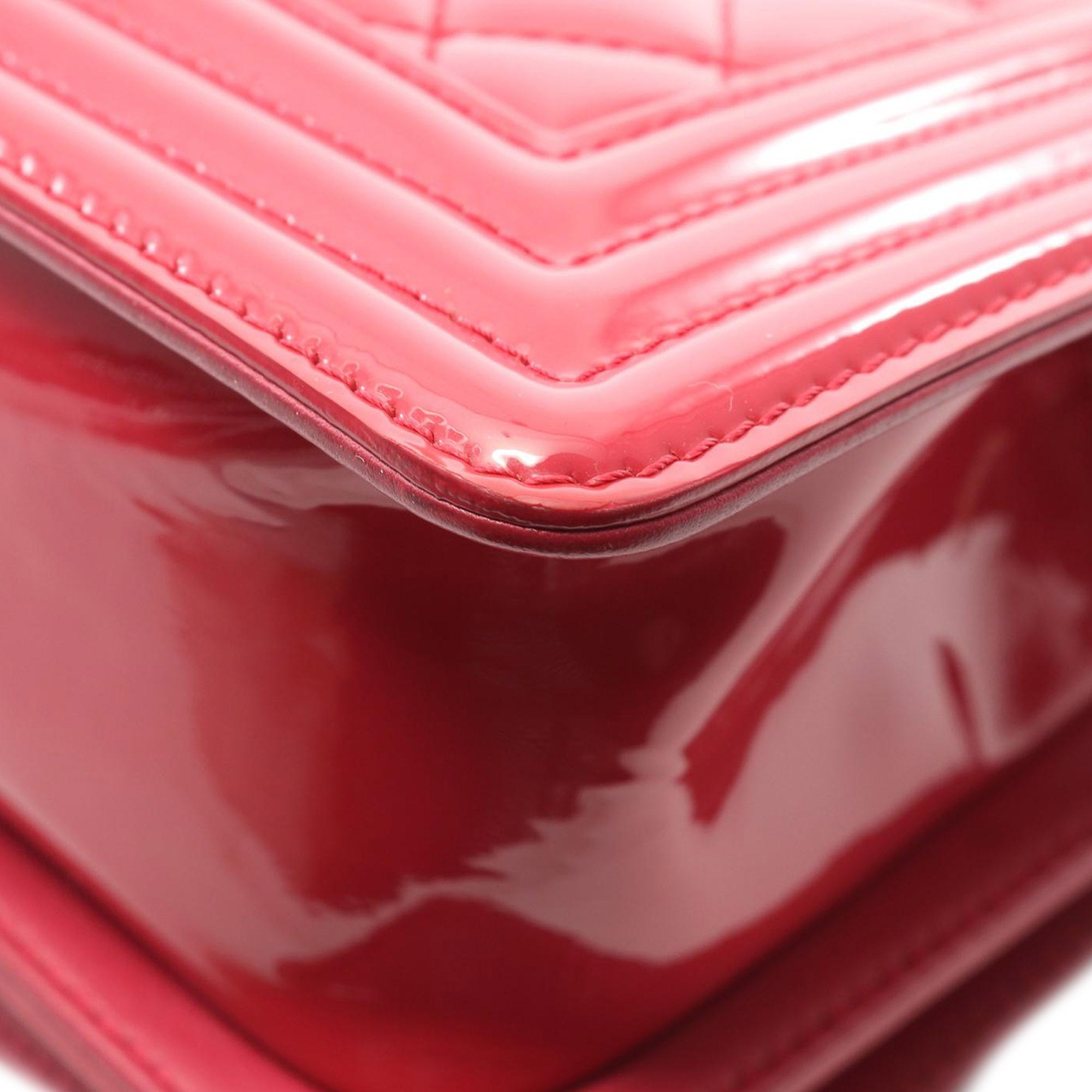 Chanel Small Quilted Patent and Acrylic Boy Flap - image 6