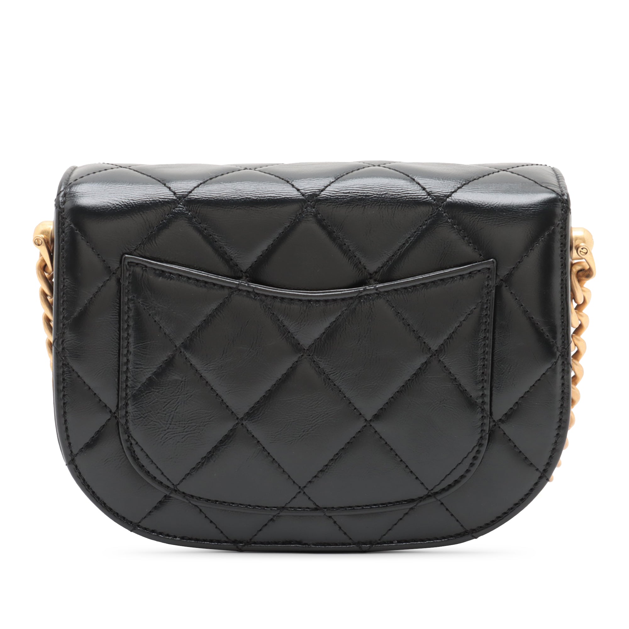 Chanel Mini CC Quilted Shiny Calfskin Round Moon Messenger Flap - image 2