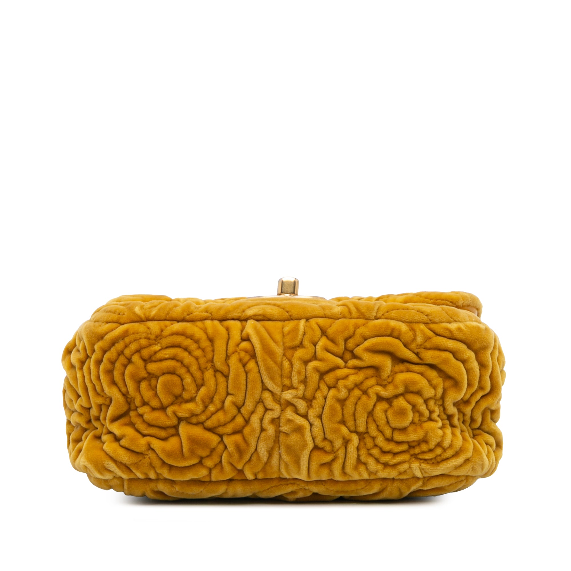 Chanel Mini Square Velvet Camellia Embossed Flap - image 3