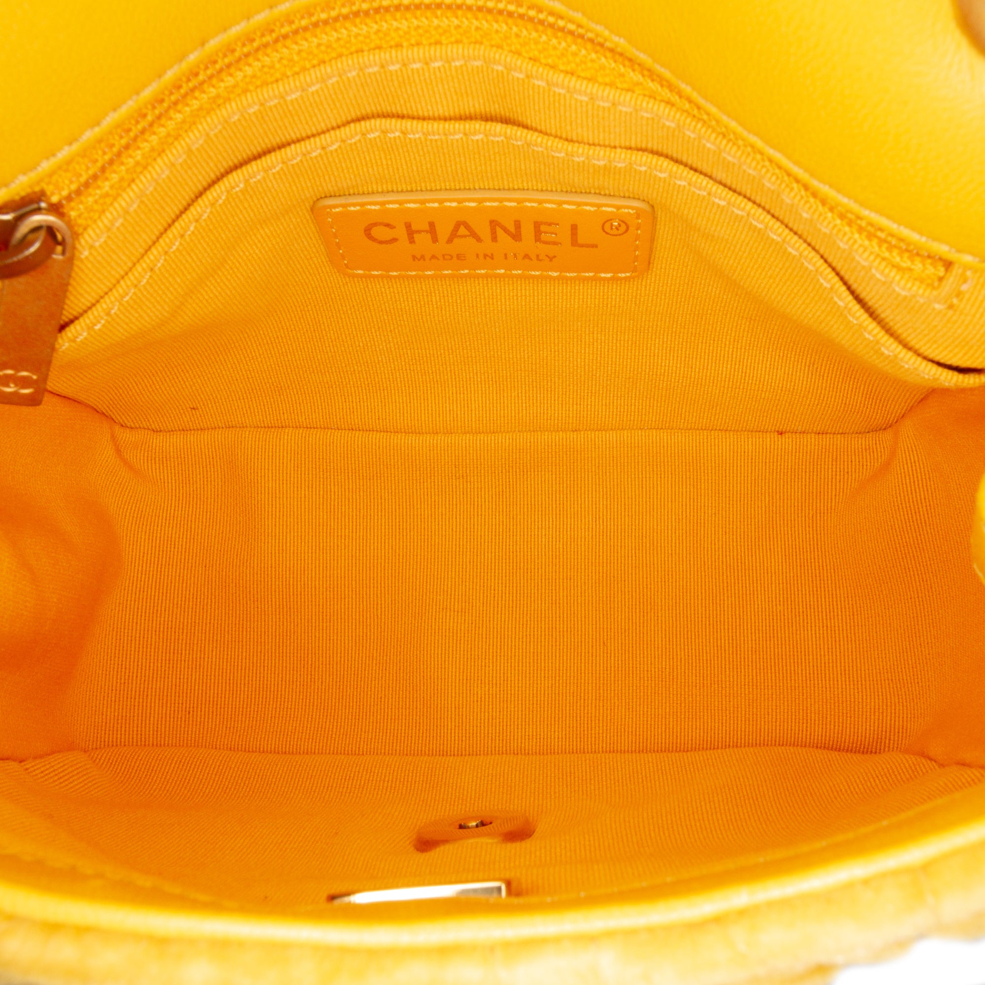 Chanel Mini Square Velvet Camellia Embossed Flap - image 4