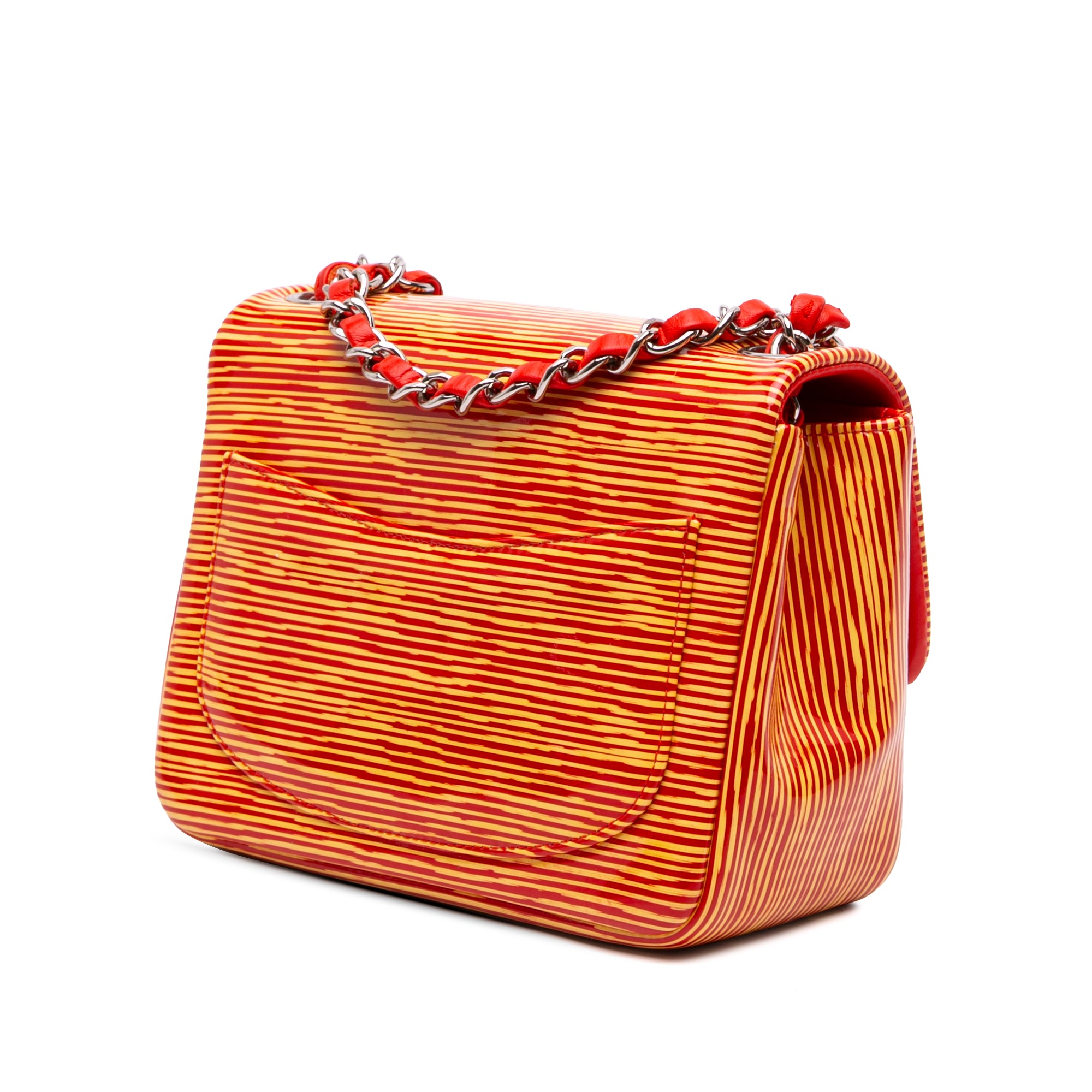 Chanel Mini Square Classic Patent Striped Single Flap - image 2