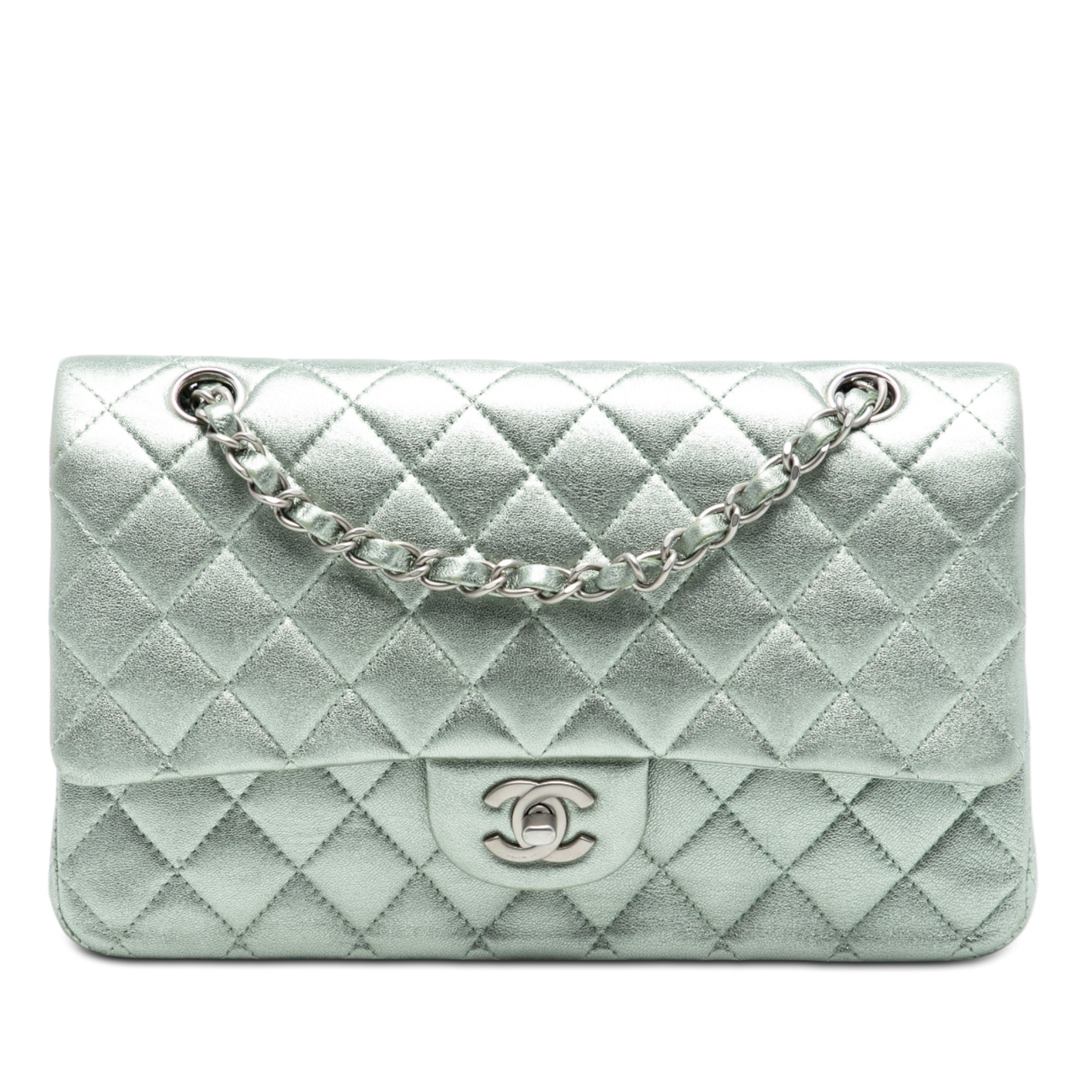 Chanel Medium Classic Metallic Lambskin Double Flap - image 1