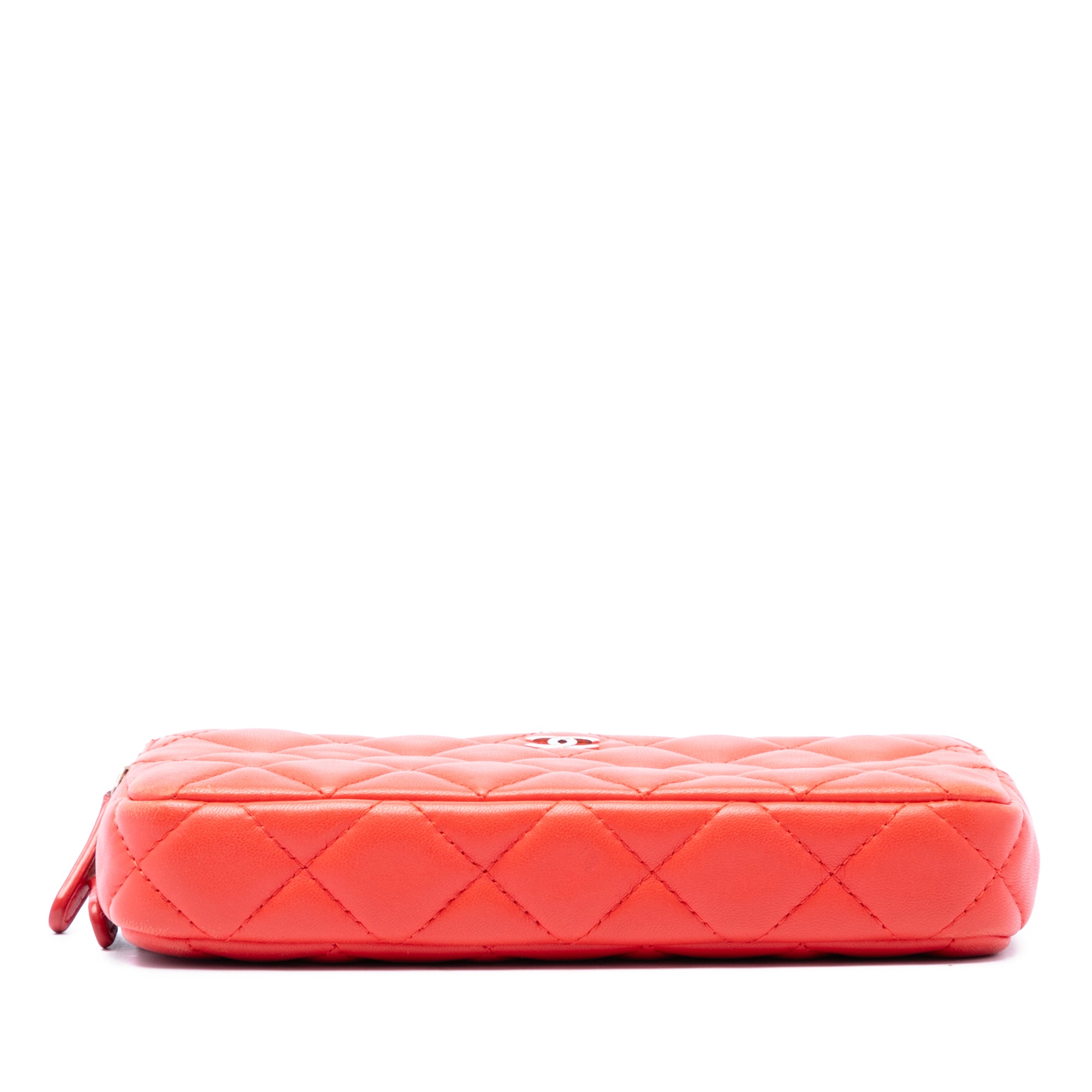 Chanel CC Quilted Lambskin Double Zip Clutch With Chain - image 3